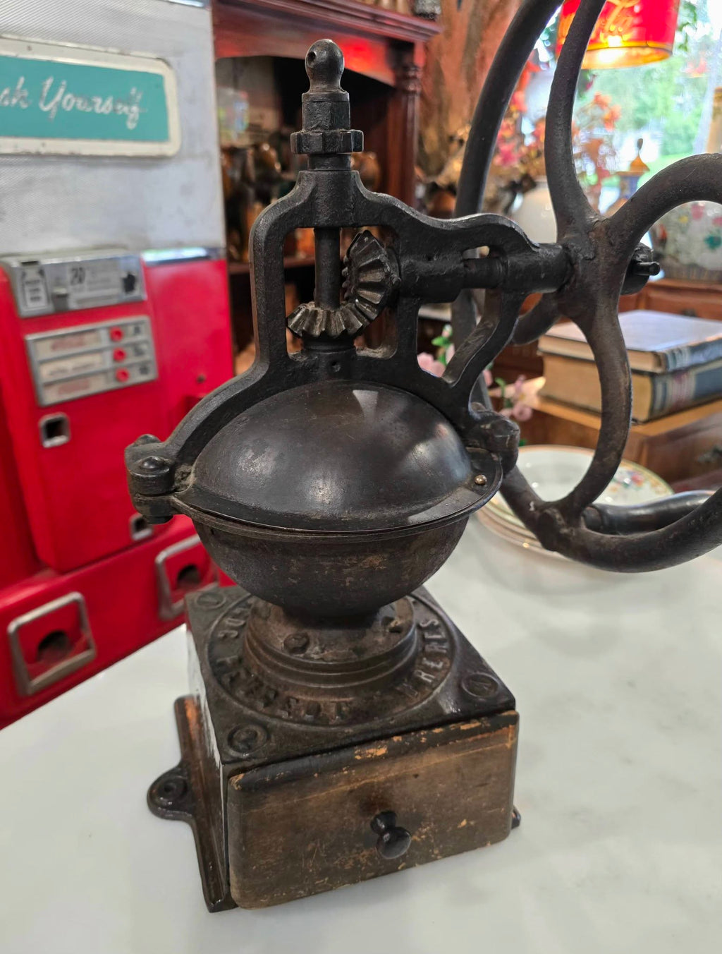 Antique cast iron Peugeot coffee grinder