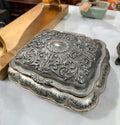 Vintage Silver-Plated ornate Jewellery Box