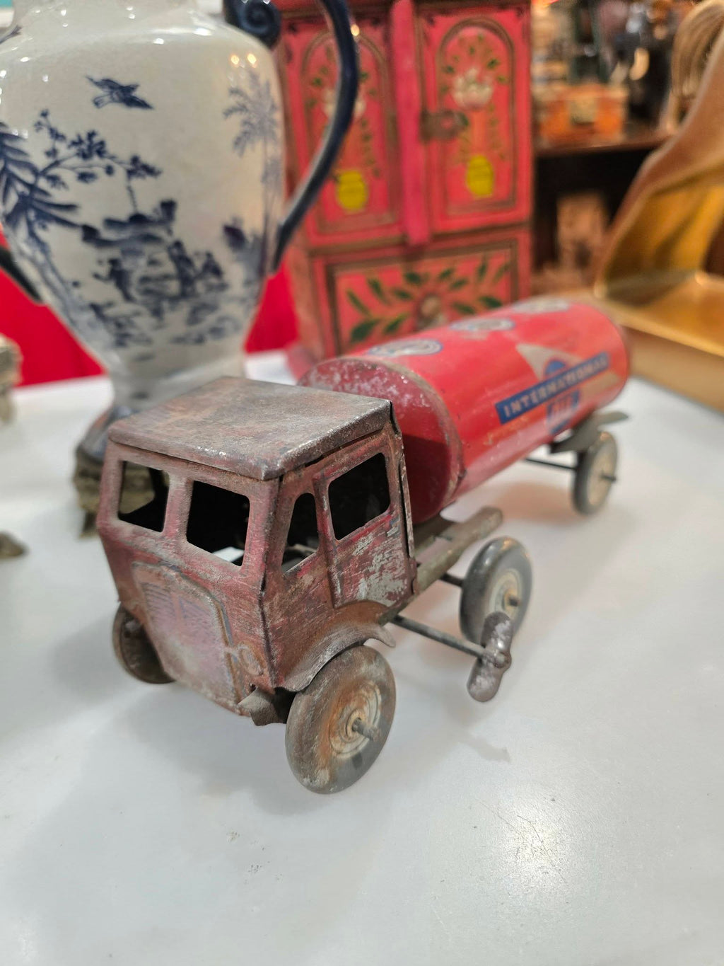 Vintage Mettoy International Oil Tanker Tin Toy