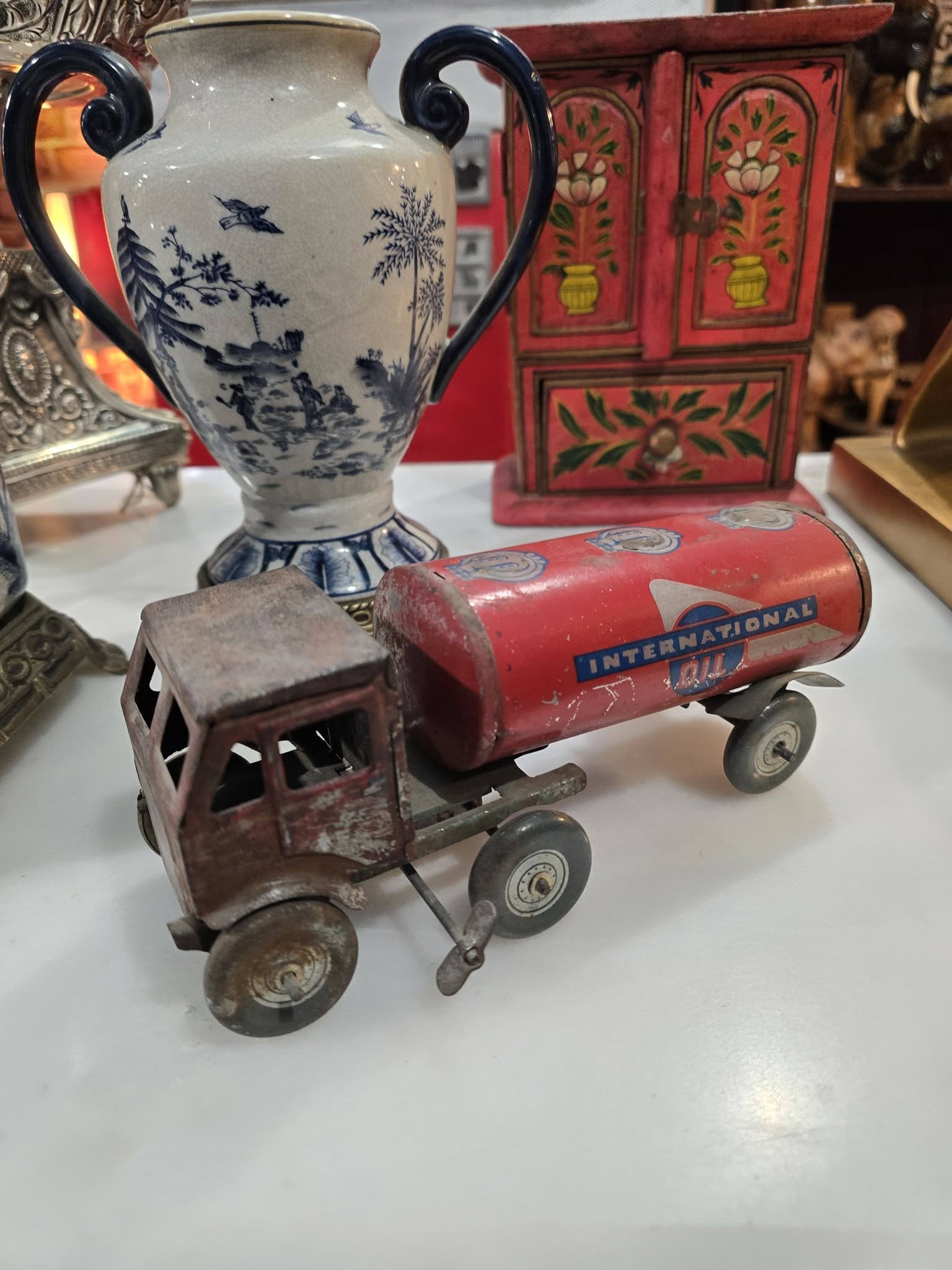 Vintage Mettoy International Oil Tanker Tin Toy