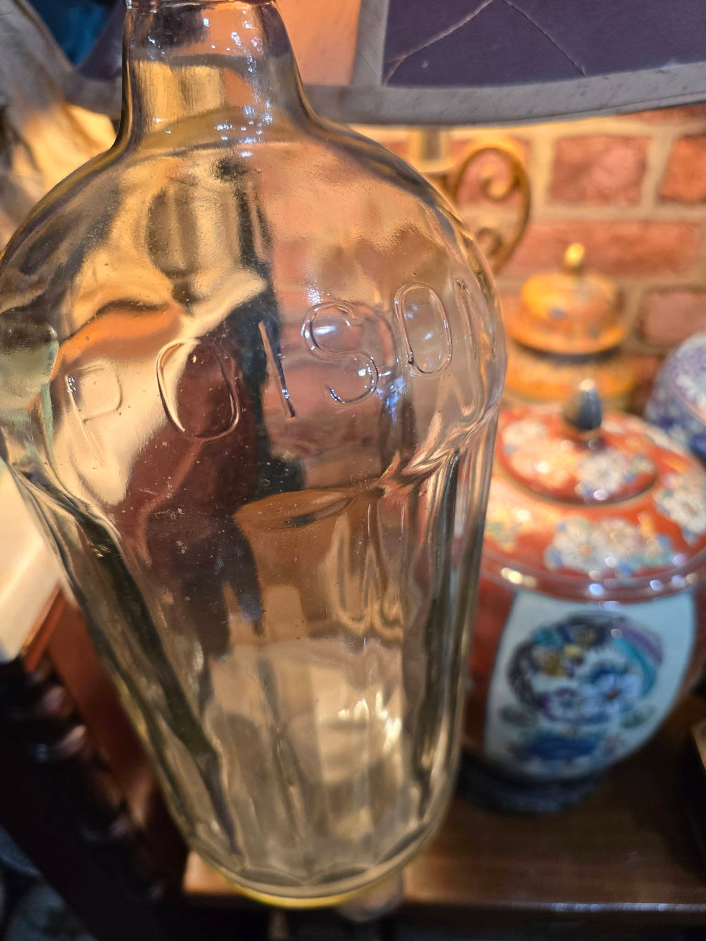 Vintage large glass Poison bottles