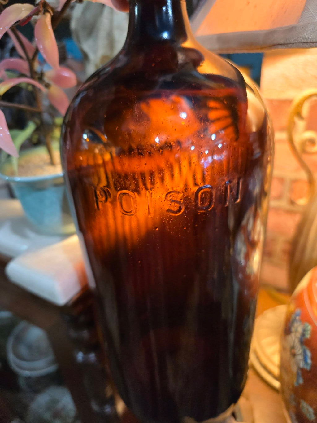Vintage large glass Poison bottles