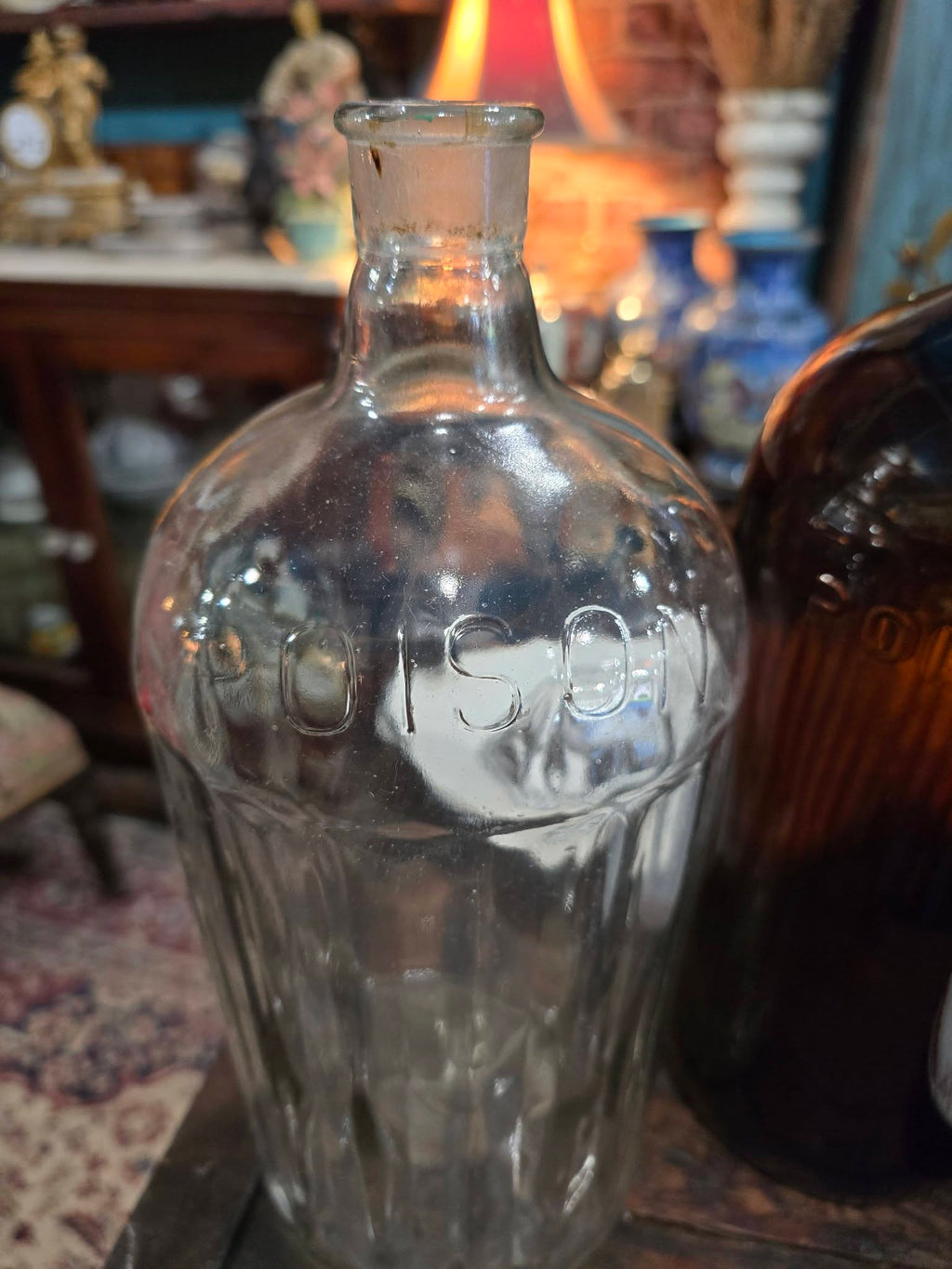 Vintage large glass Poison bottles