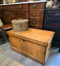 Antique heavy quality pine carriage trunk chest