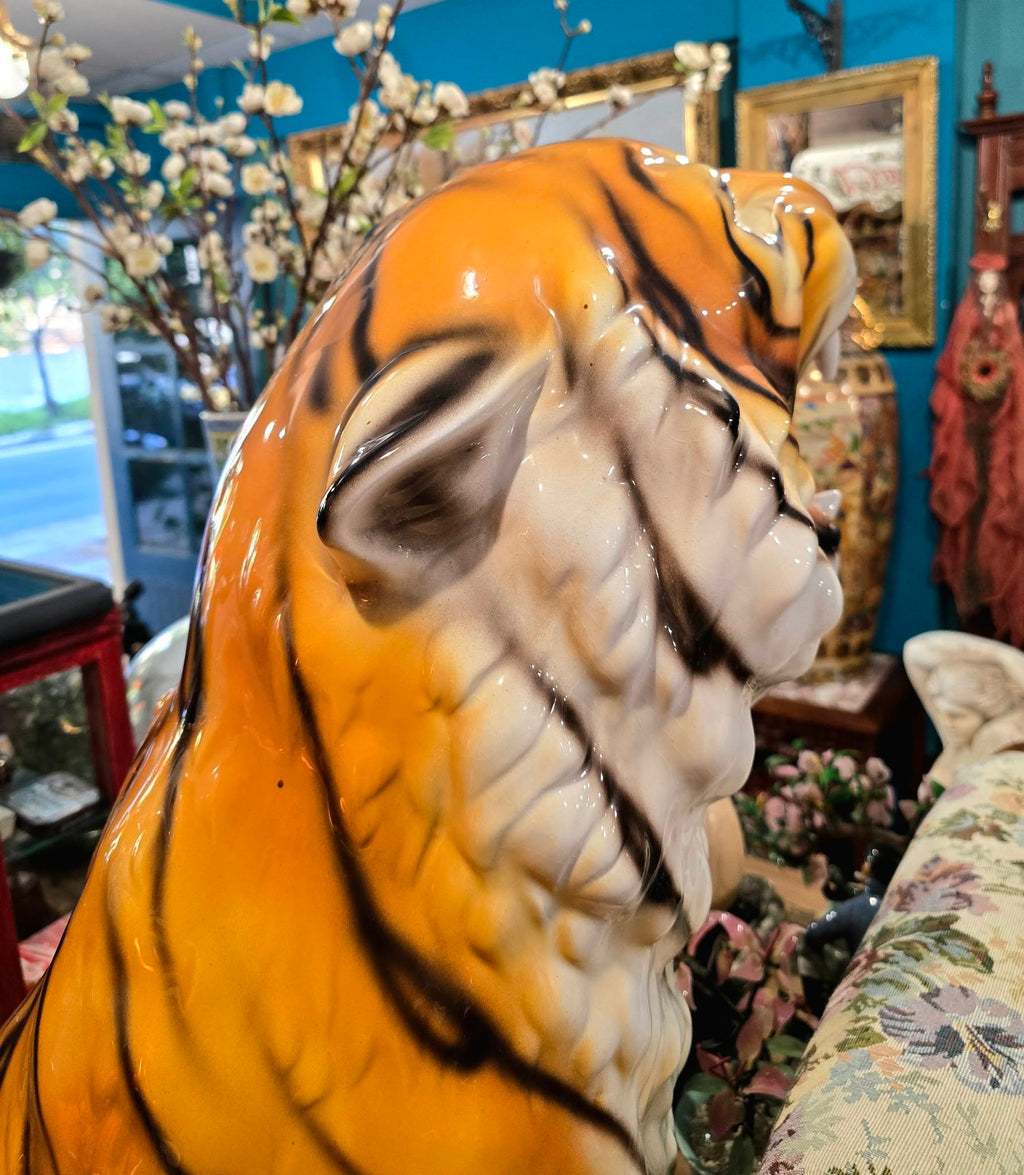 Vintage large 98cm ceramic 1970's Italian tiger