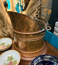 Antique copper and brass coal bucket