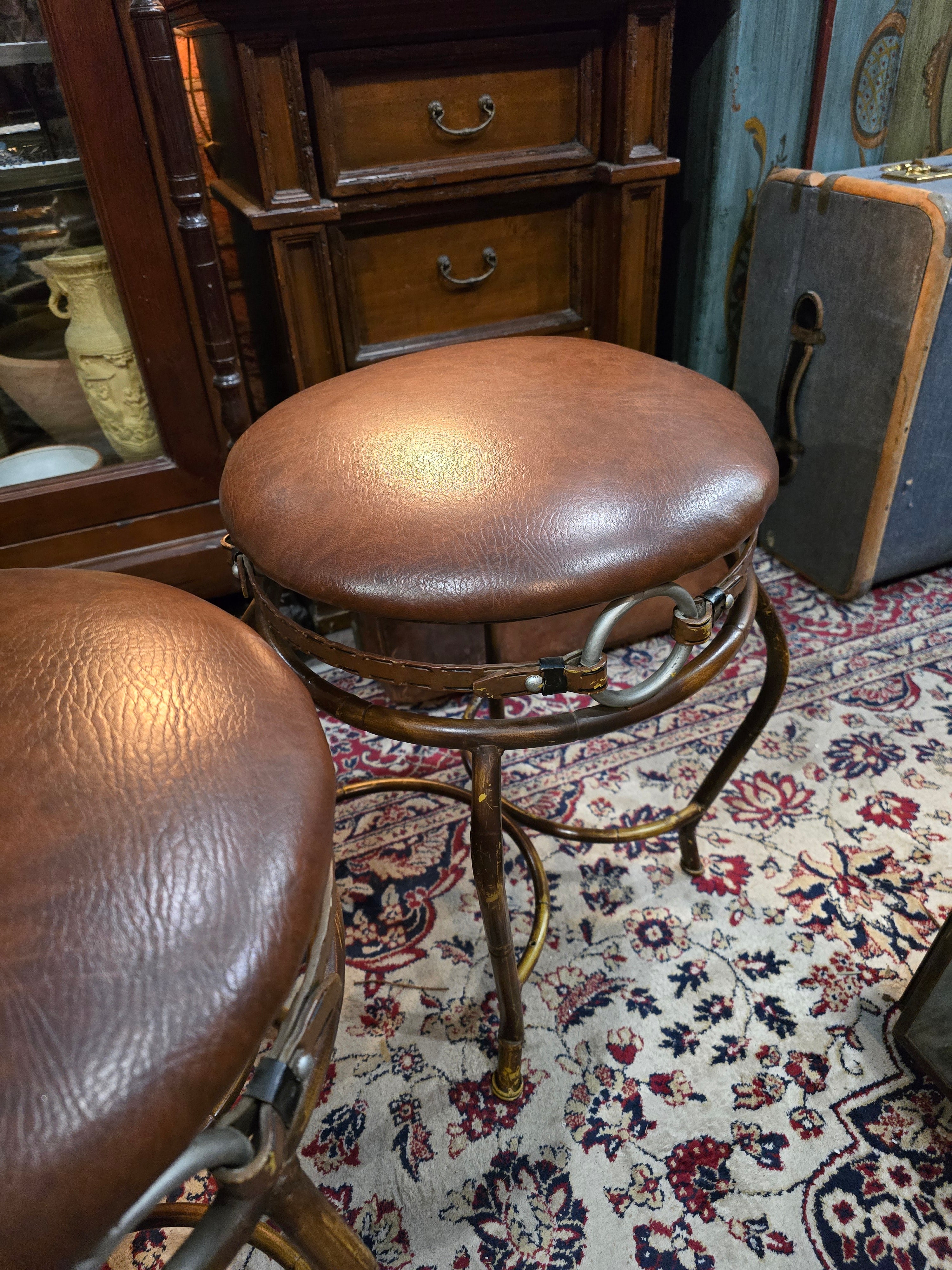 Vintage Hillsdale backless Swivel Stools - Pair