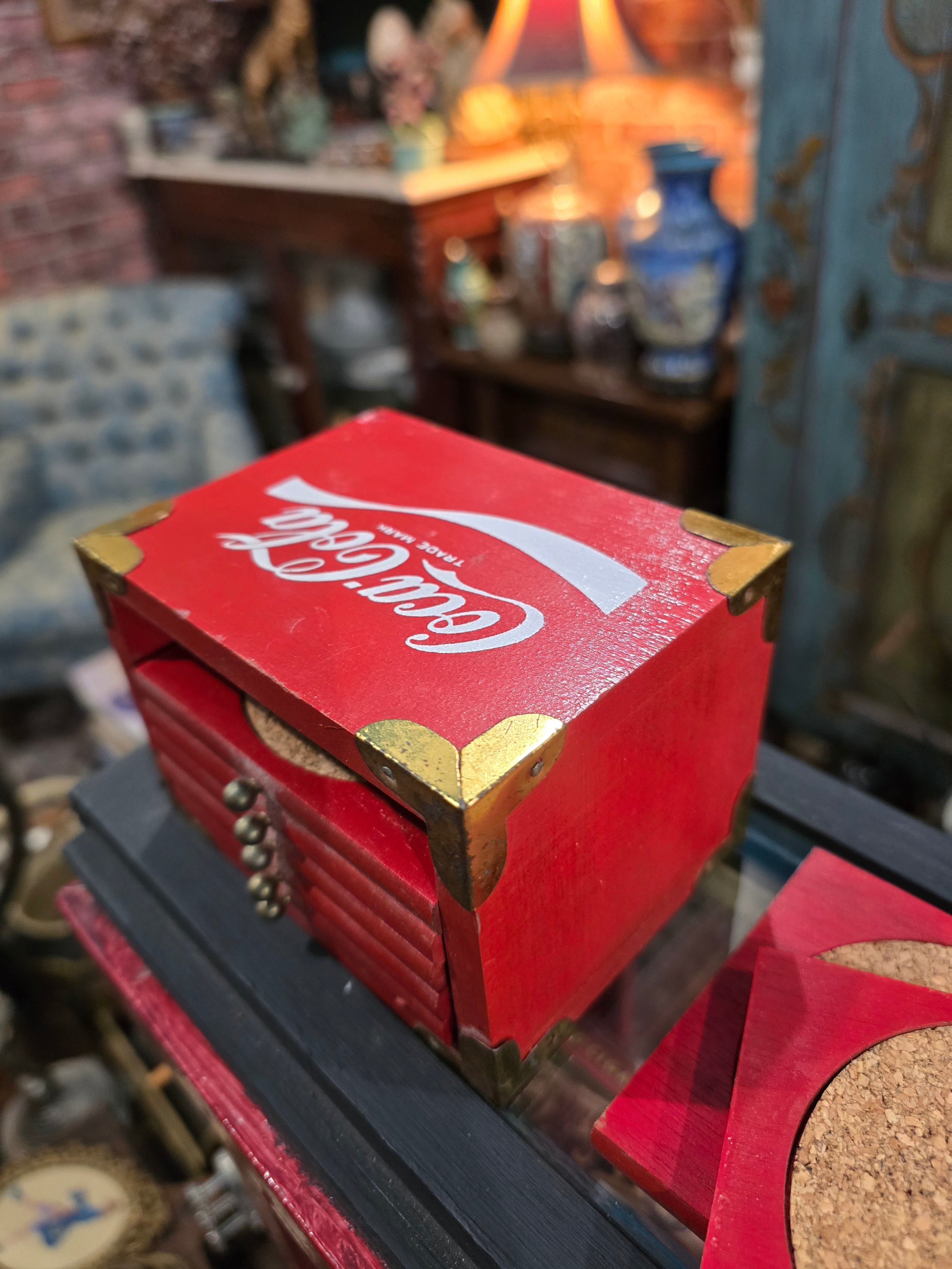 Vintage Coca-Cola coaster dispenser