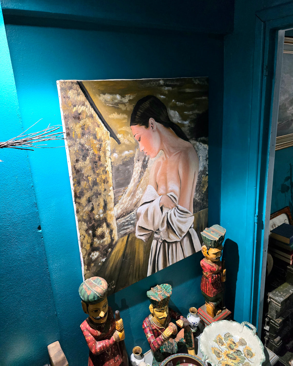 Vintage 2004 beautiful Cypriot painting of a woman