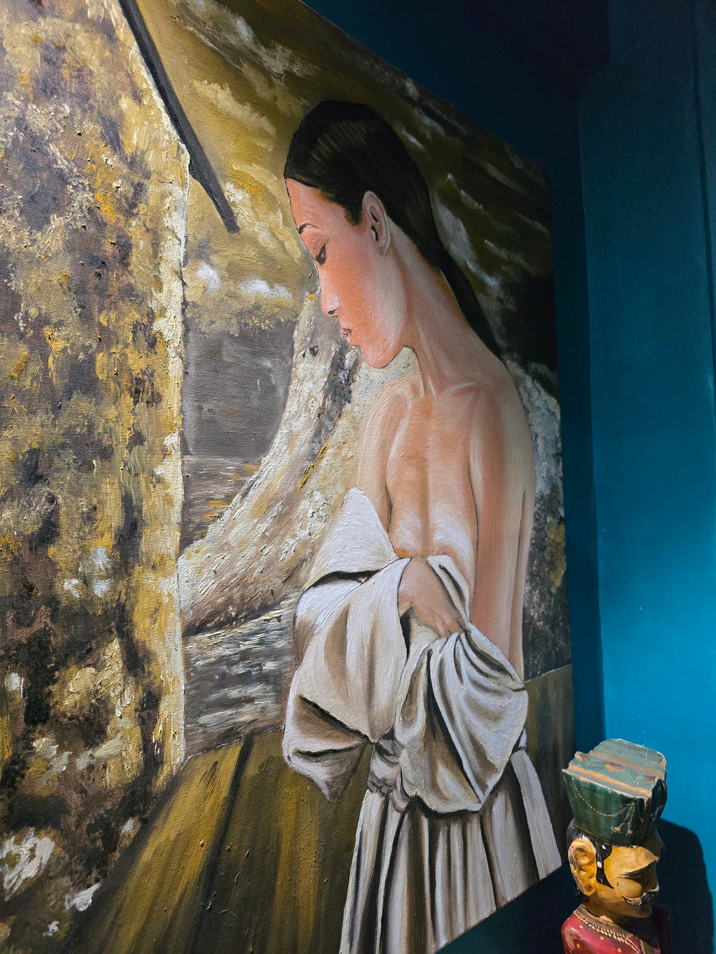Vintage 2004 beautiful Cypriot painting of a woman