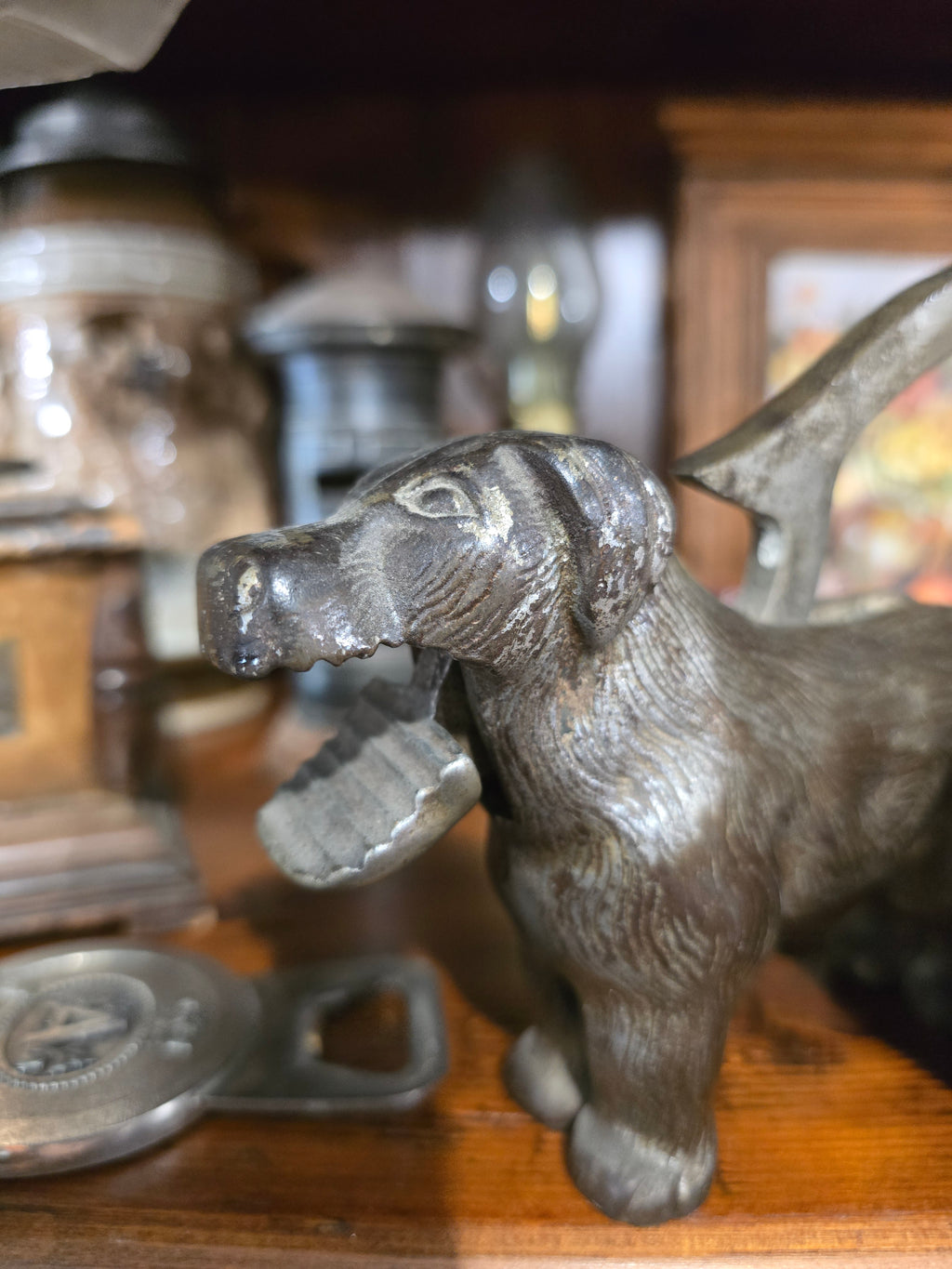 Antique Victorian-era cast iron dog nutcracker