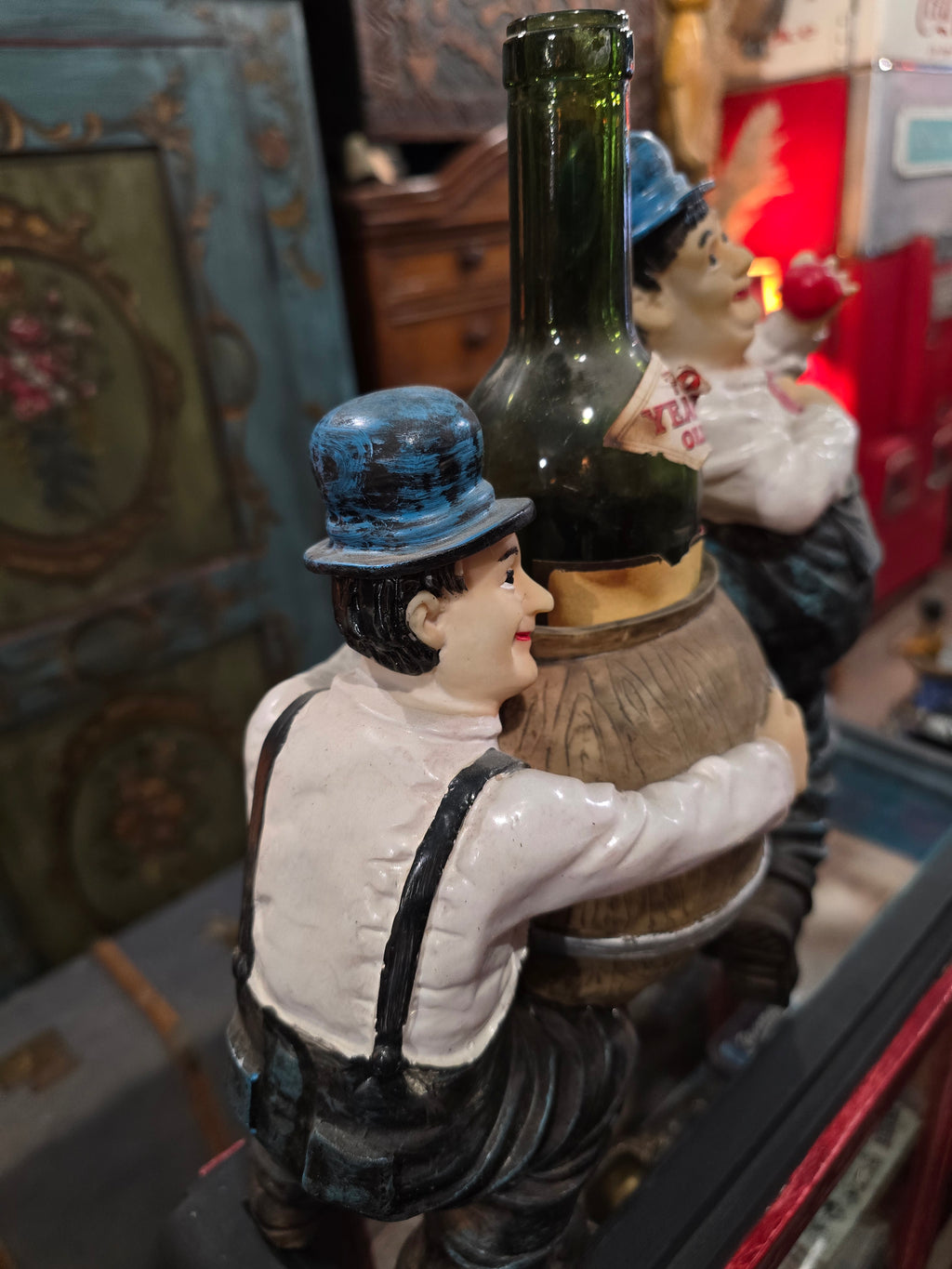 Vintage Laurel and Hardy plastic figural planter
