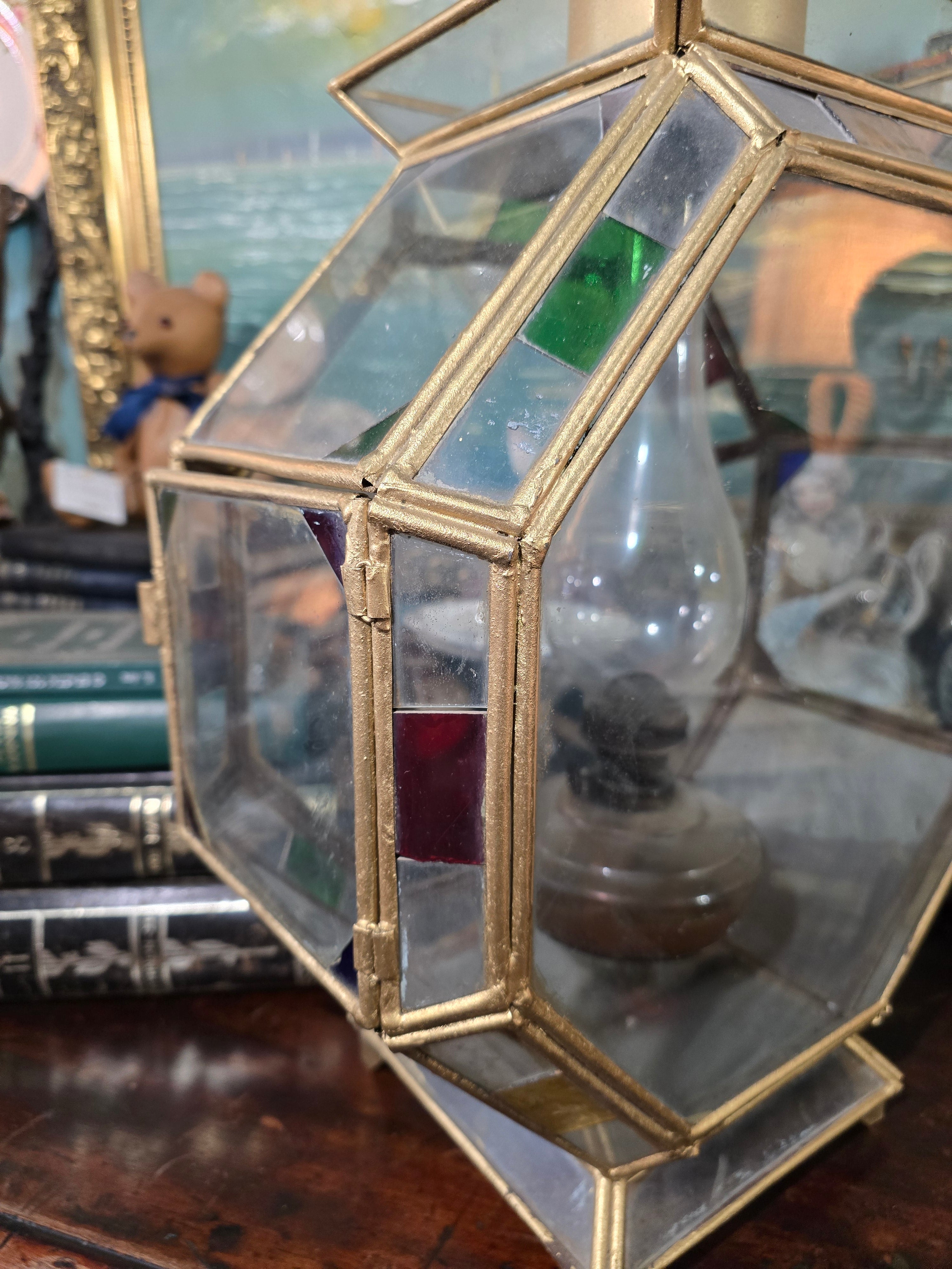 Vintage Art Nouveau Octagon Ceiling floor Light