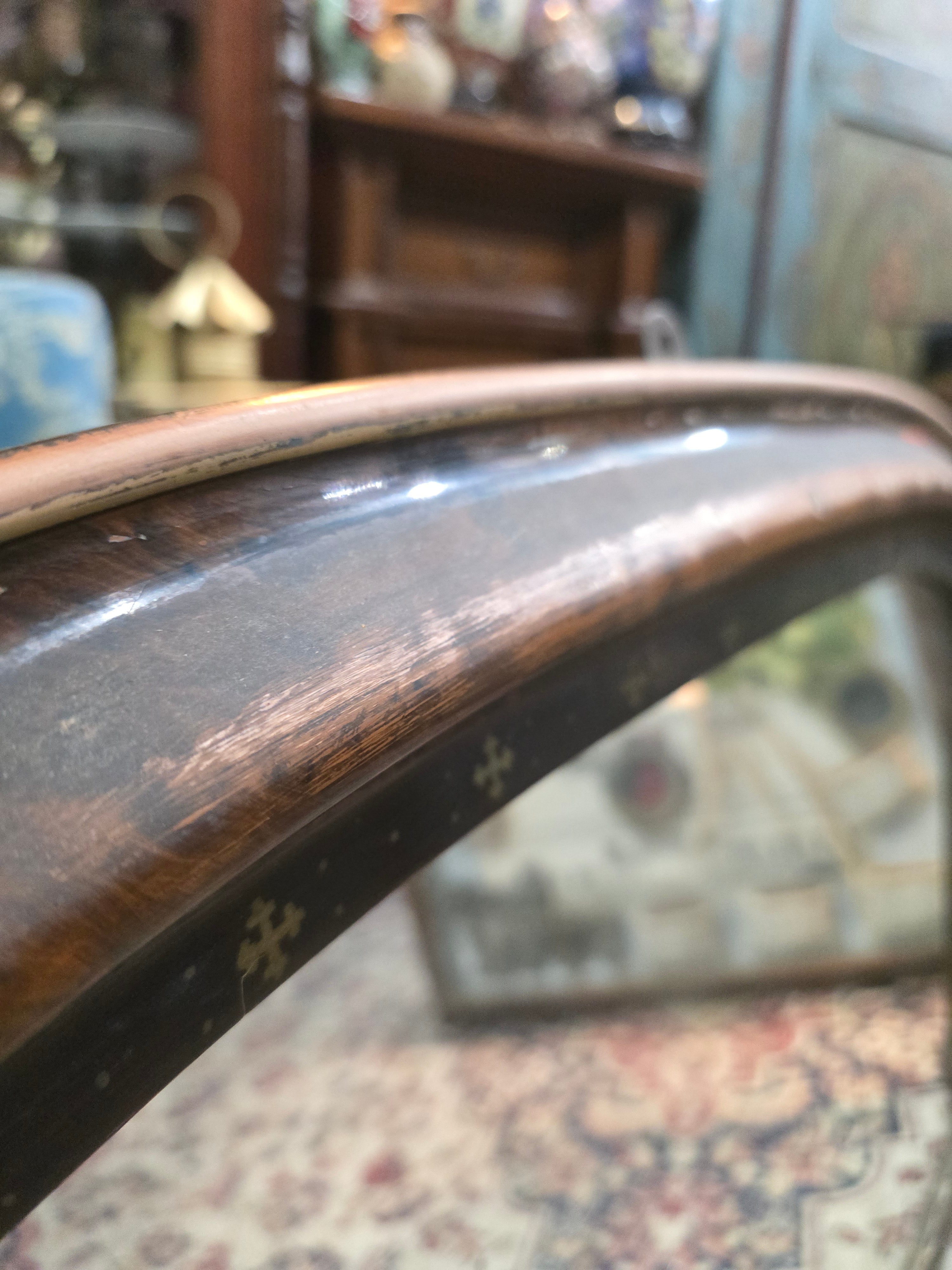 Antique 19th century french original overmantle wall mirror