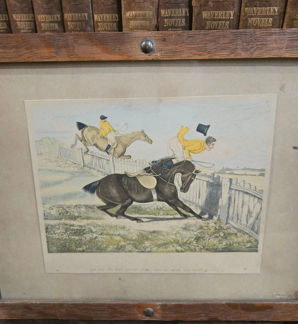 Antique framed fox hunting prints after the British artist Henry Thomas Alken (1785–1851)
