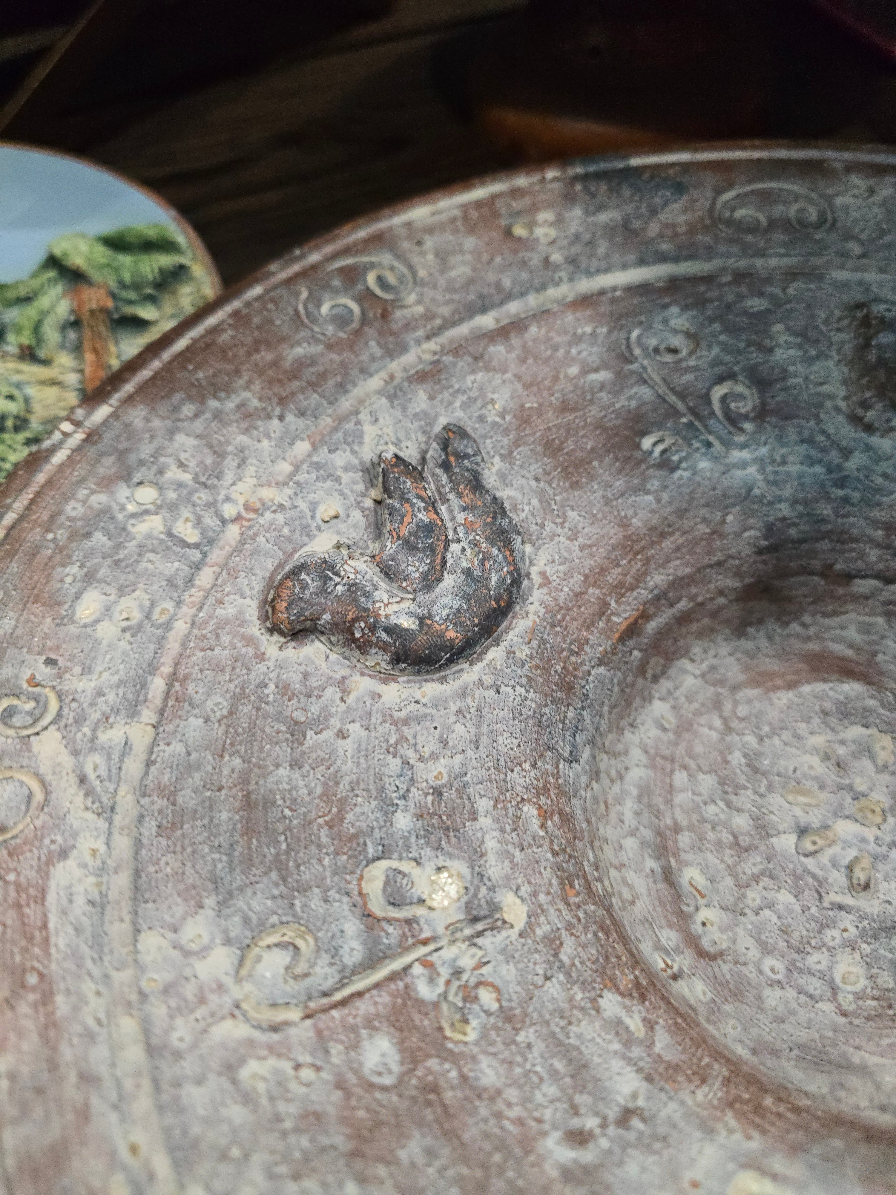 Vintage heavy terracotta plate or bowl