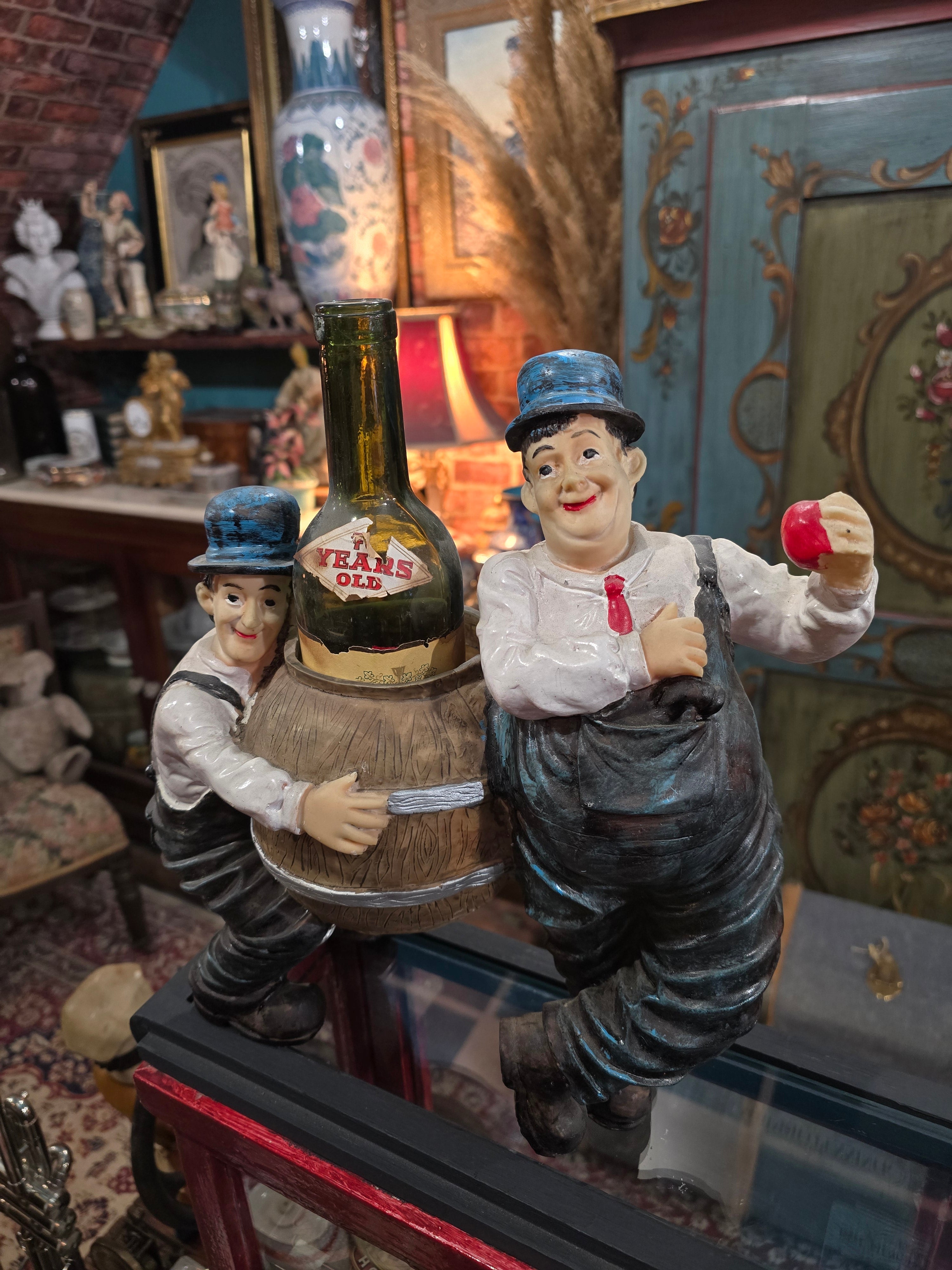 Vintage Laurel and Hardy plastic figural planter