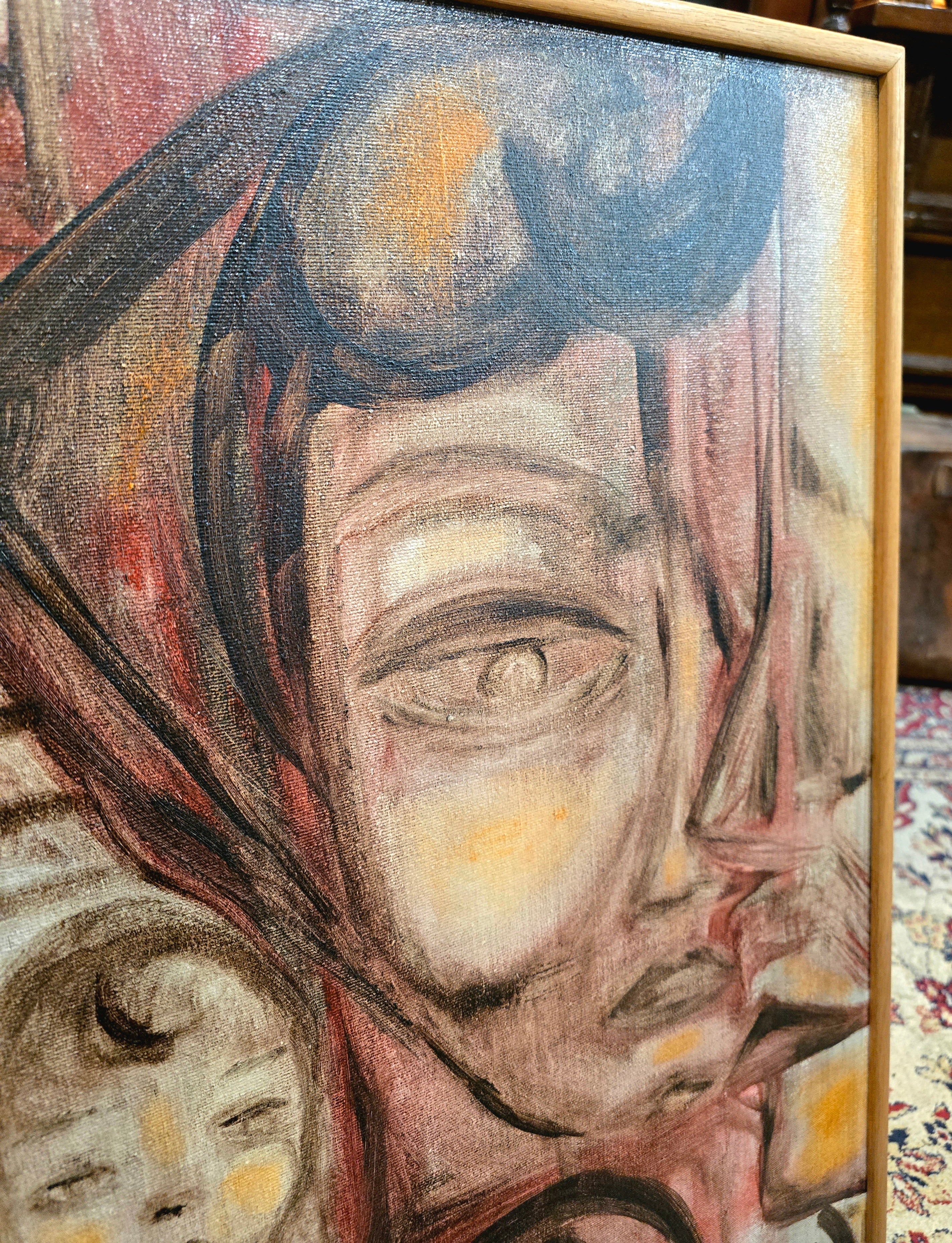 Expressionist painting signed "Stephens" 1977