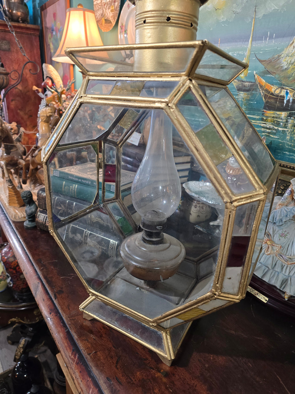 Vintage Art Nouveau Octagon Ceiling floor Light