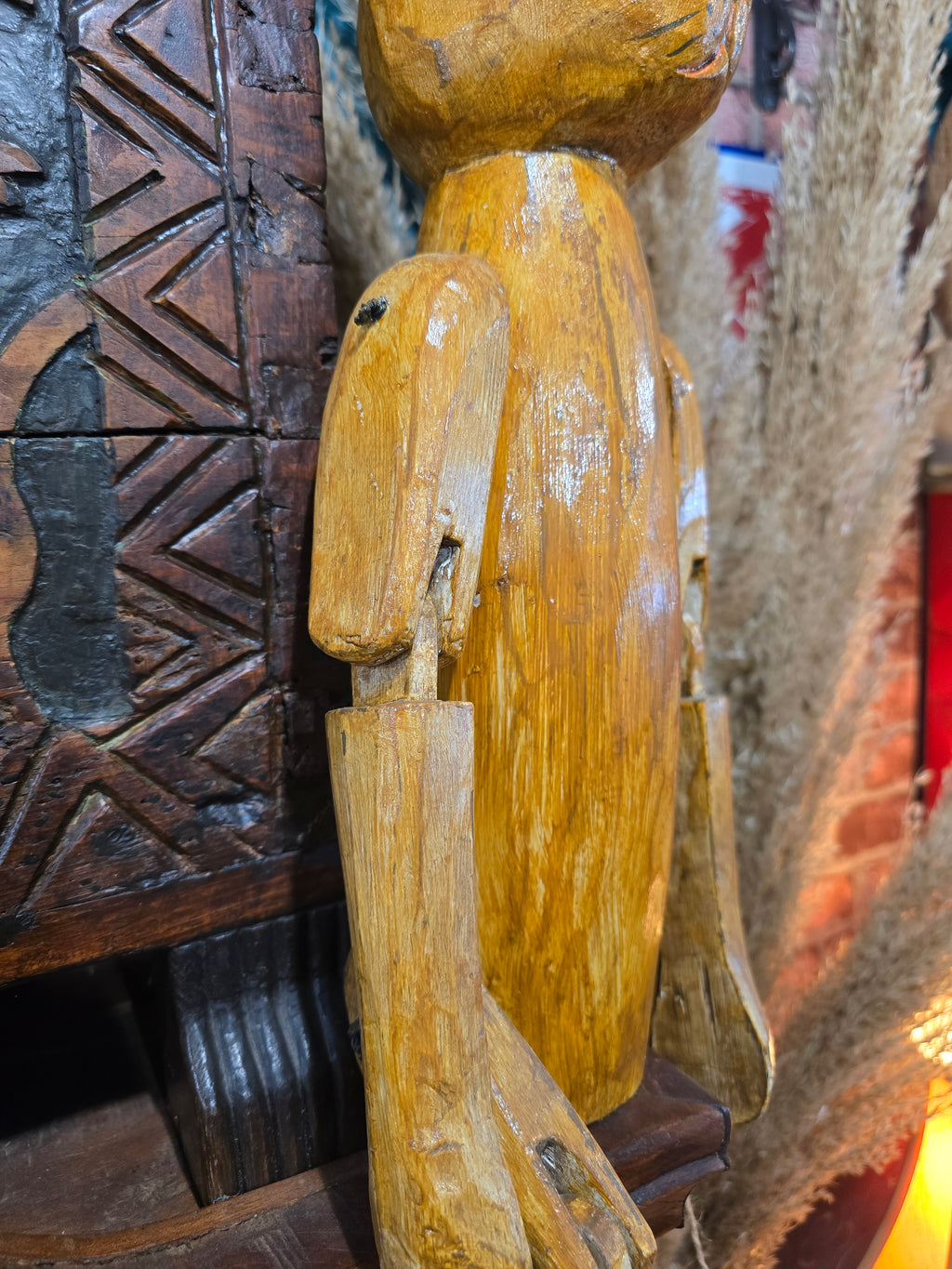 Vintage wooden articulated Hennow Hare figure