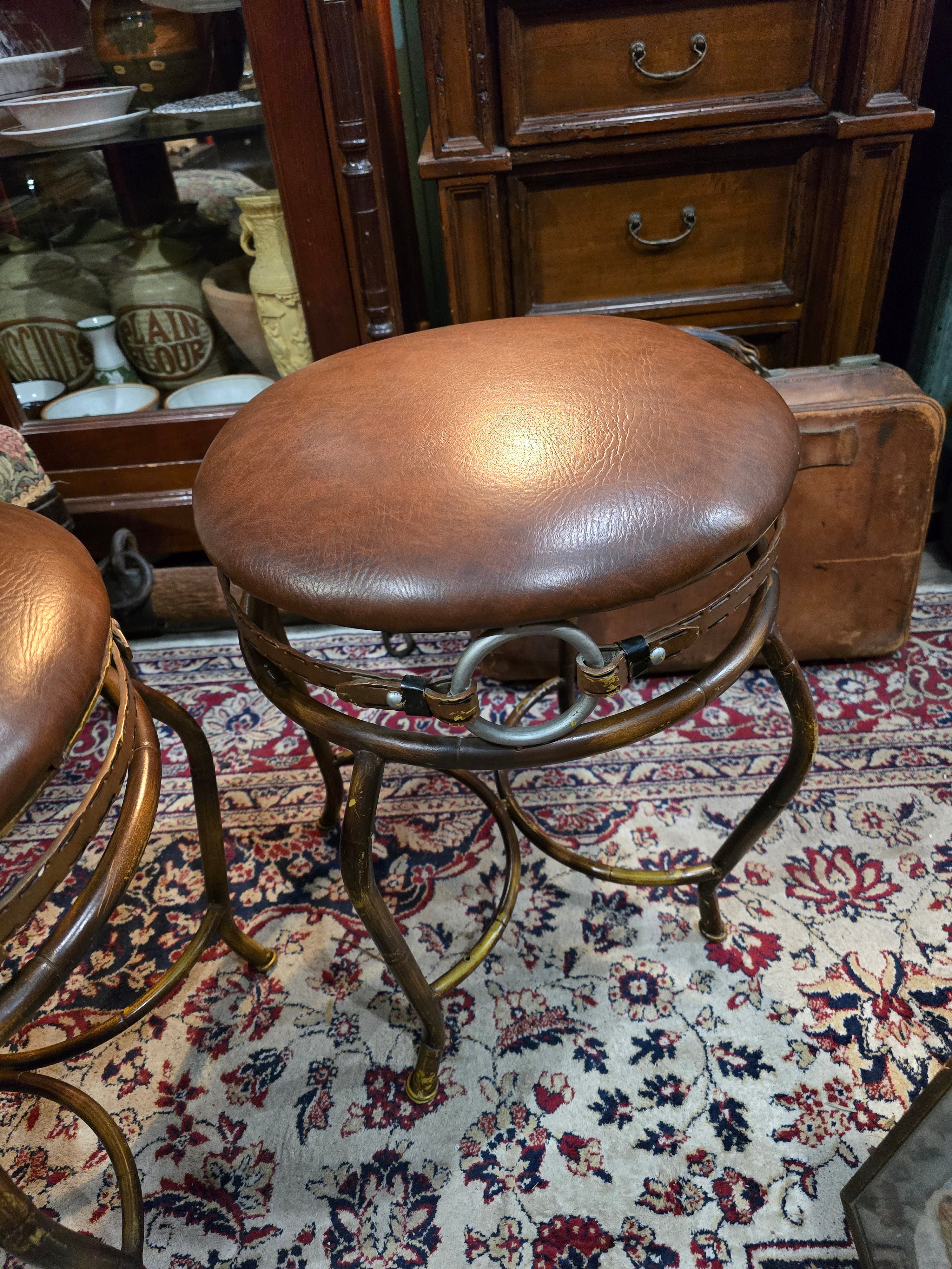 Vintage Hillsdale backless Swivel Stools - Pair