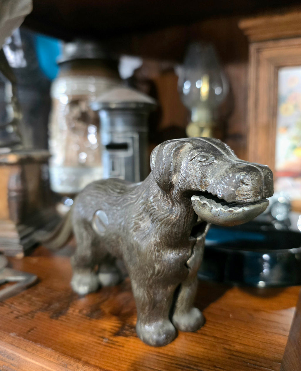 Antique Victorian-era cast iron dog nutcracker