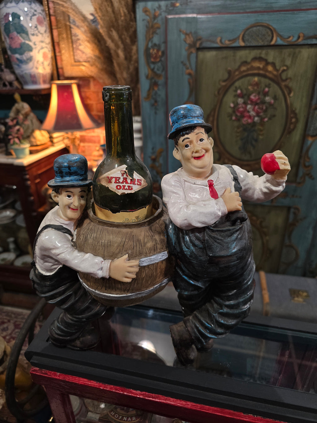 Vintage Laurel and Hardy plastic figural planter