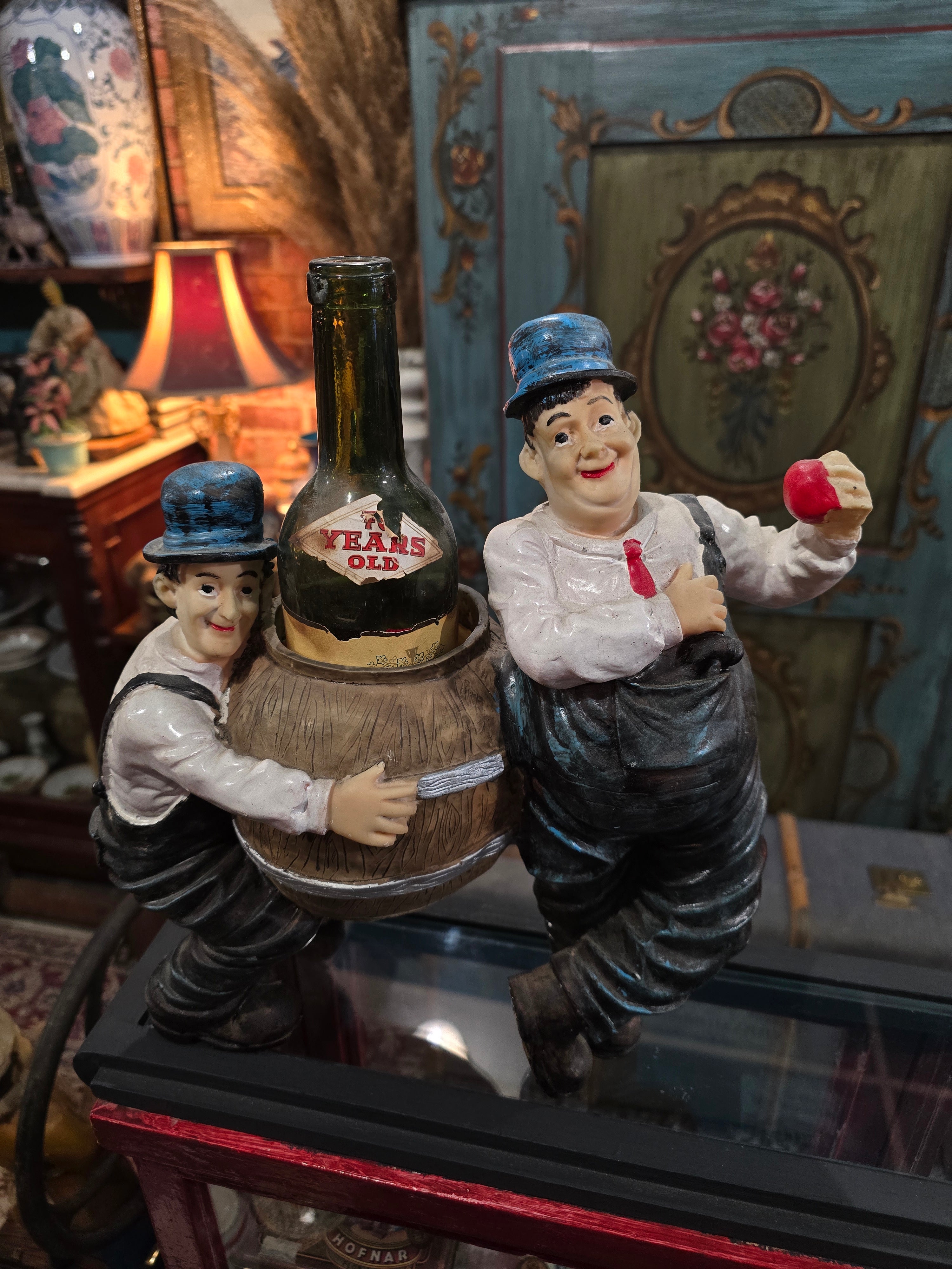Vintage Laurel and Hardy plastic figural planter