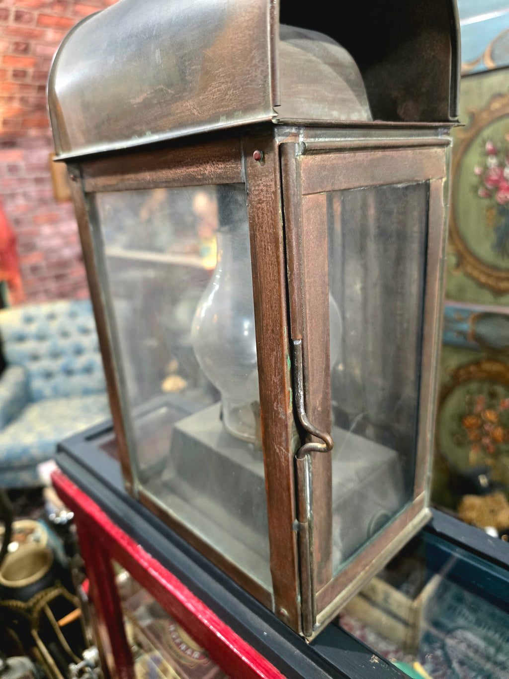 Vintage Railway Oil Lantern Made in England Glass