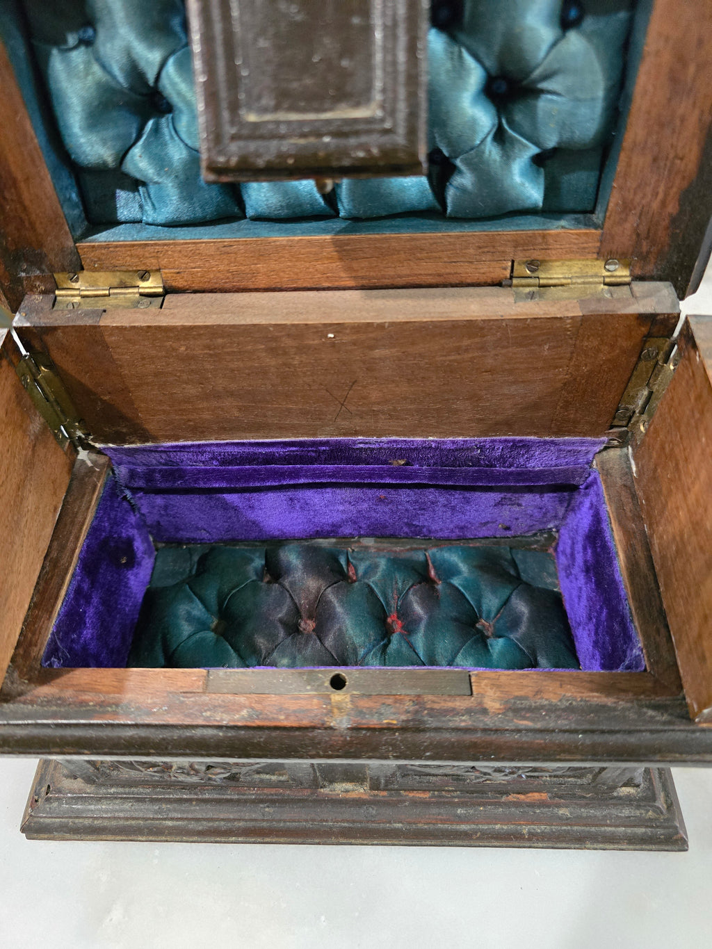 Antique 19th century Swiss Black Forest jewelry box