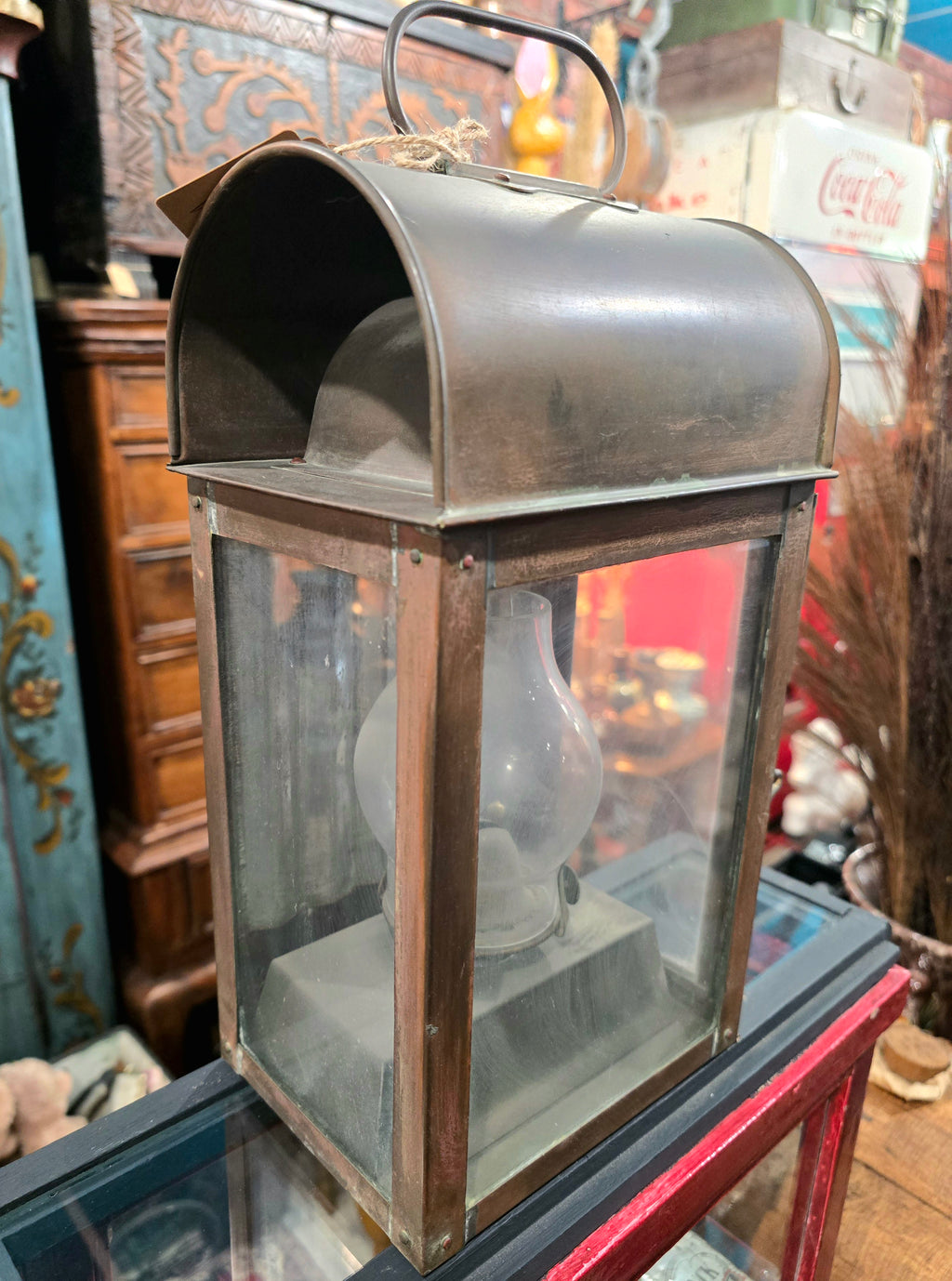 Vintage Railway Oil Lantern Made in England Glass