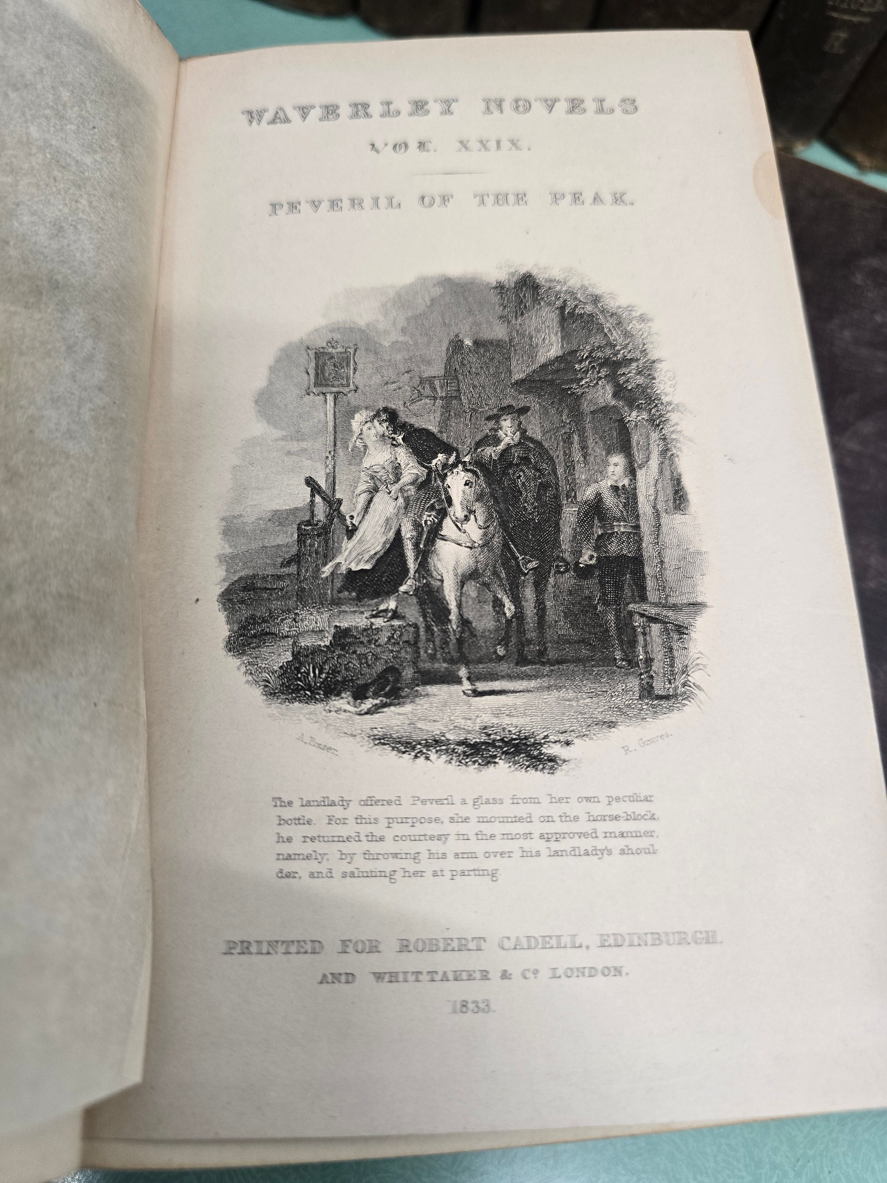 Antique Rare 1829-1833 Waverley Novels Published: Edinburgh Robert Cadell Books