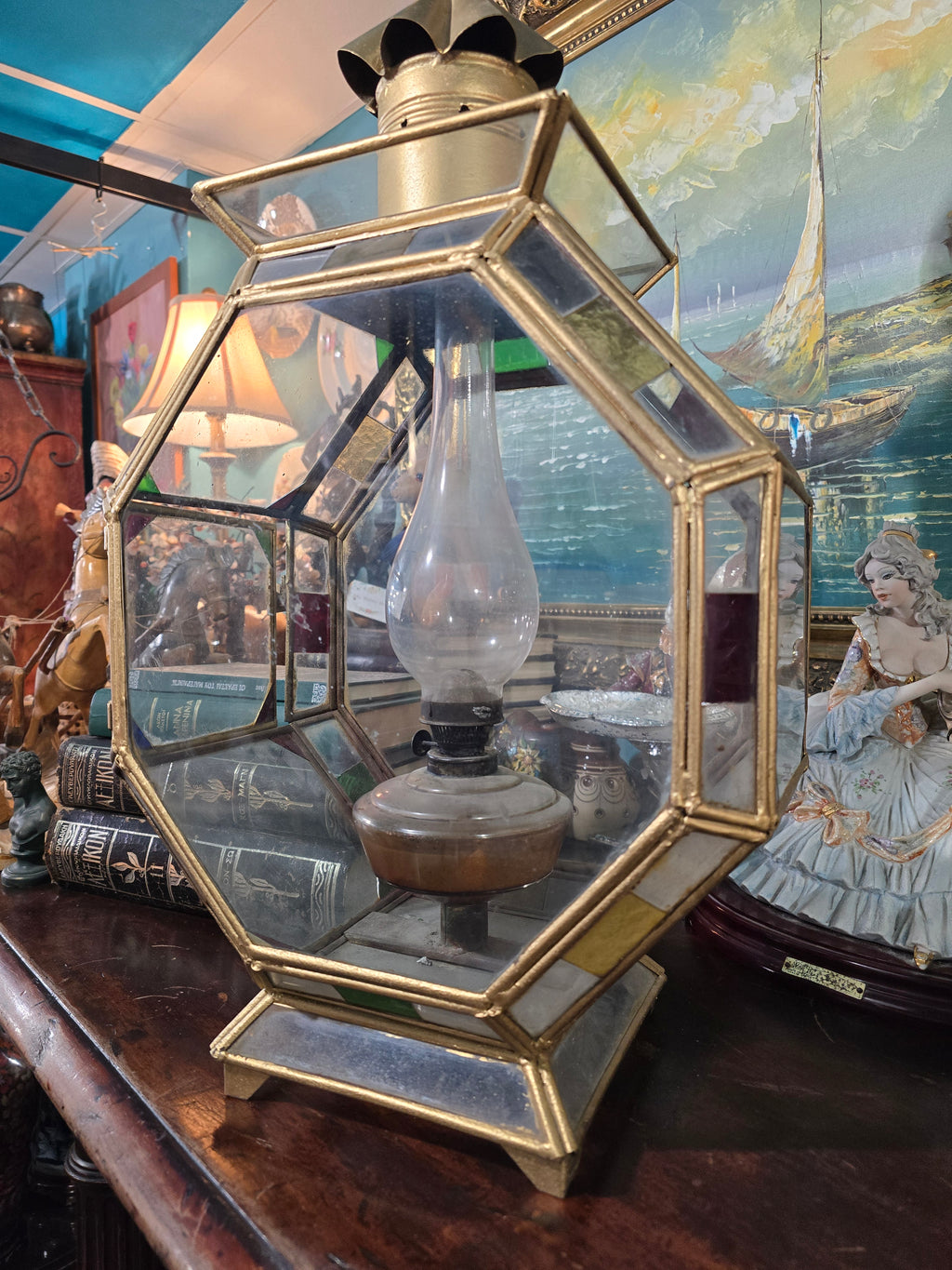Vintage Art Nouveau Octagon Ceiling floor Light