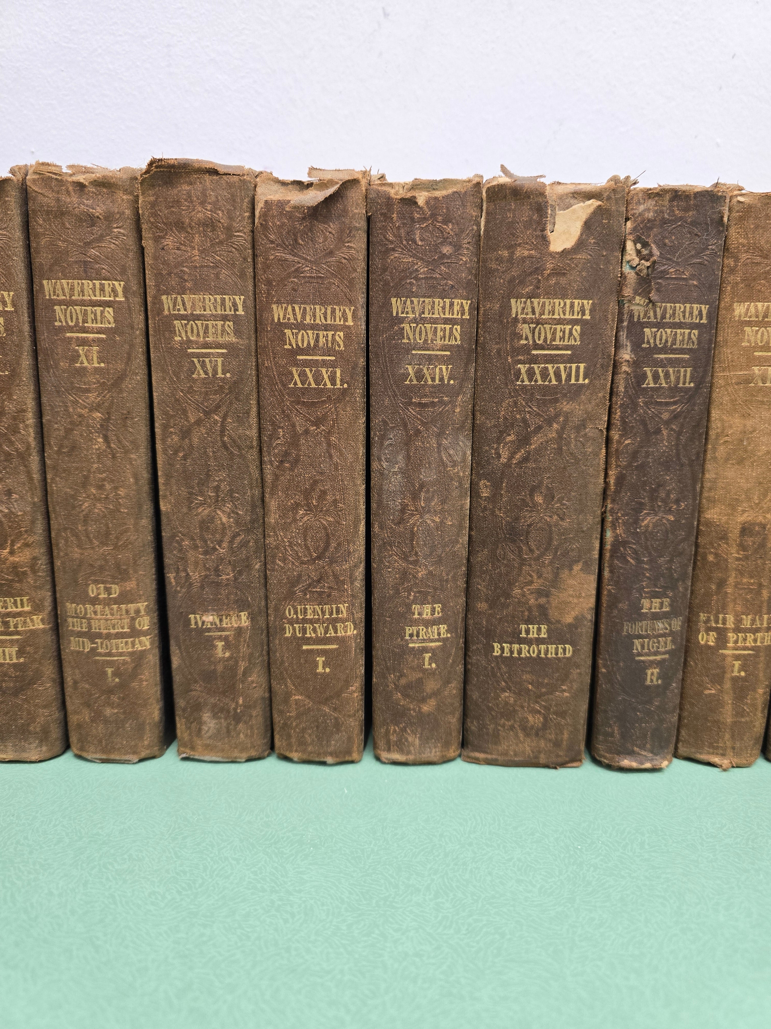 Antique Rare 1829-1833 Waverley Novels Published: Edinburgh Robert Cadell Books