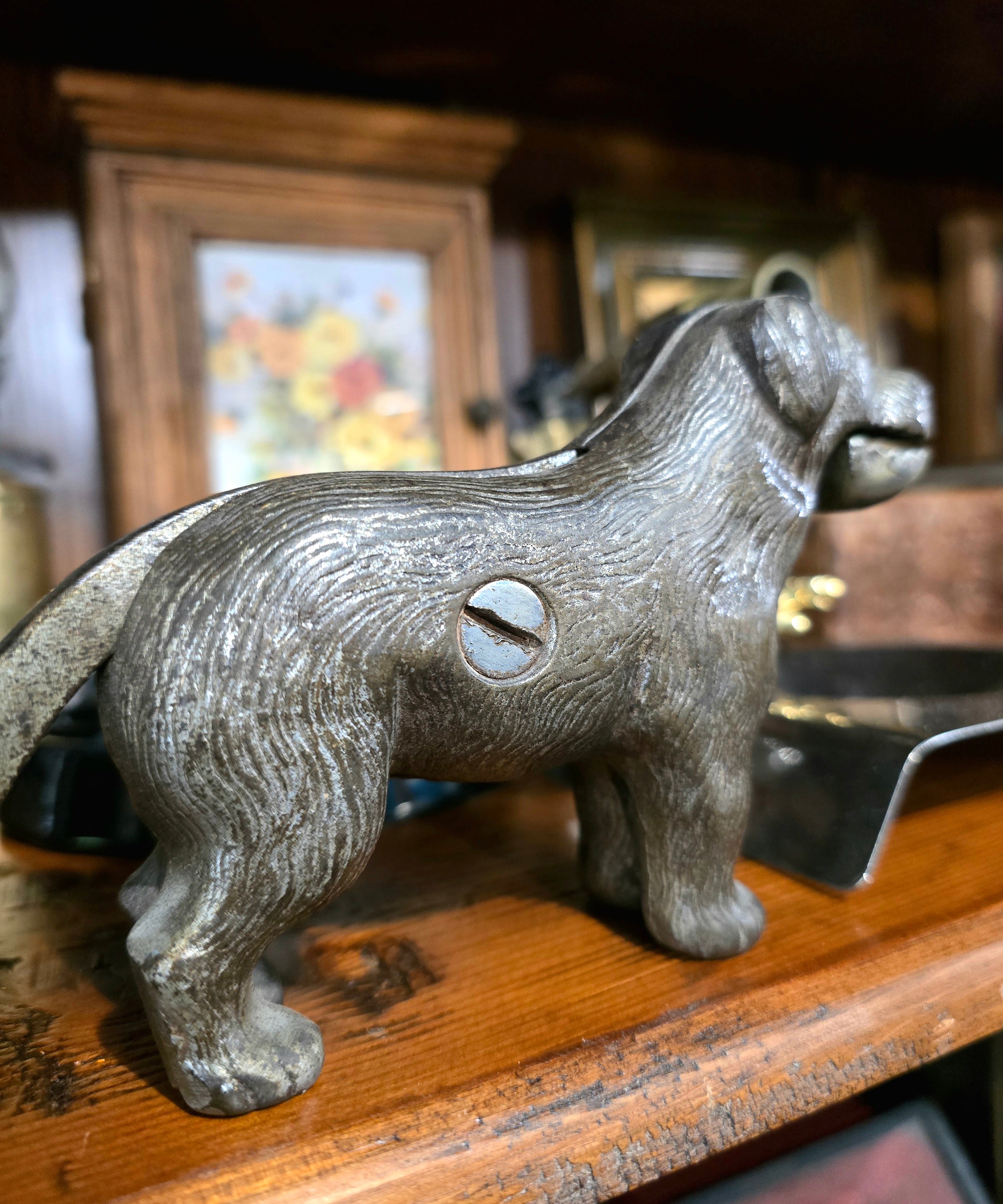 Antique Victorian-era cast iron dog nutcracker