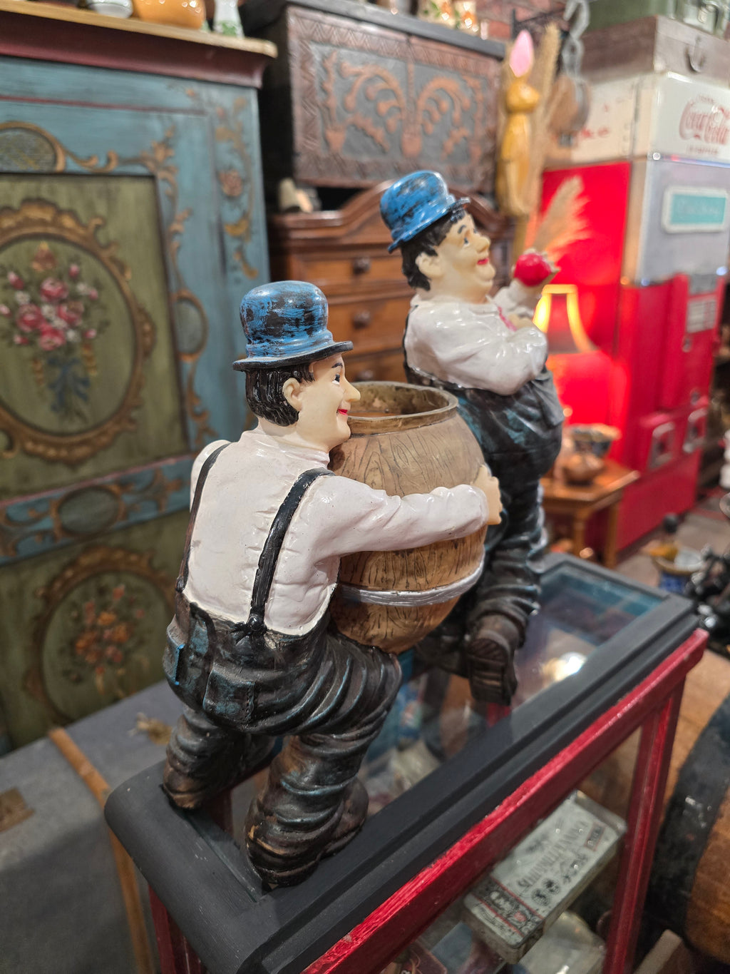 Vintage Laurel and Hardy plastic figural planter