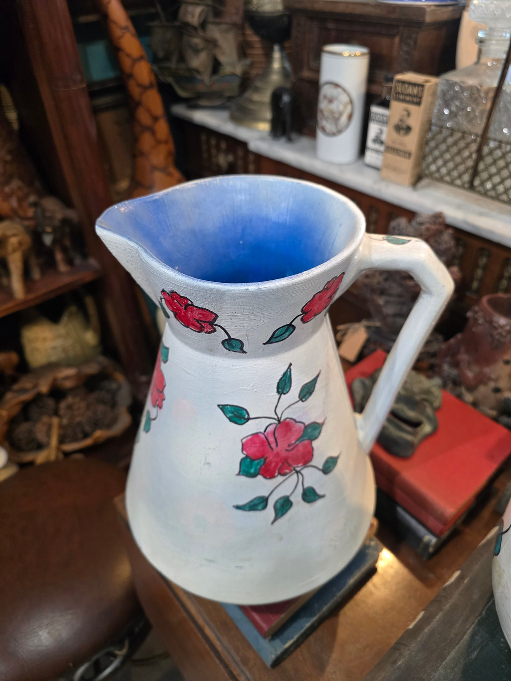 Vintage hand painted ceramic pitchers set