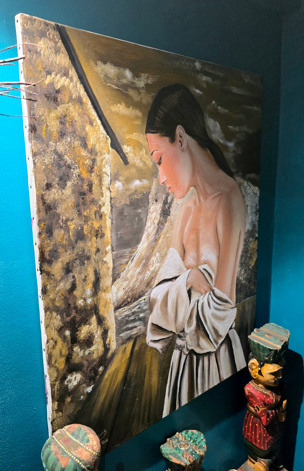 Vintage 2004 beautiful Cypriot painting of a woman