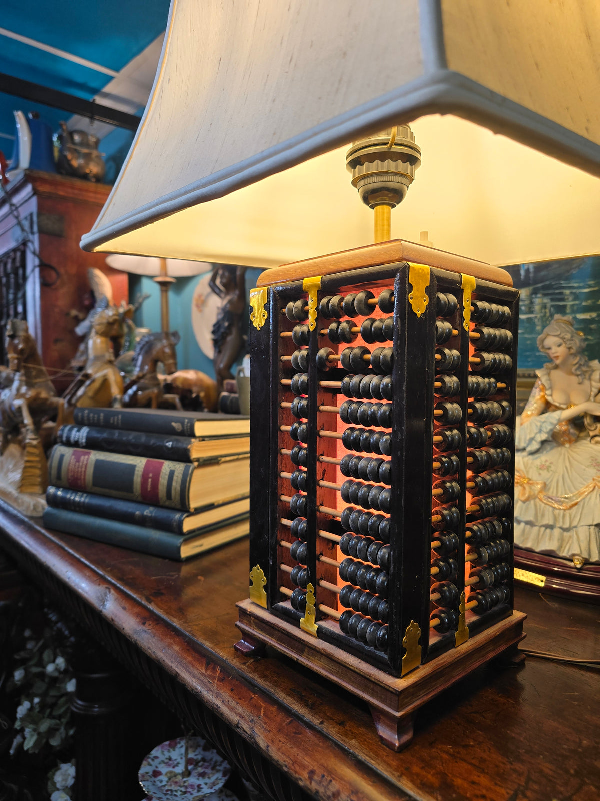 Vintage Chinese abacus table lamp