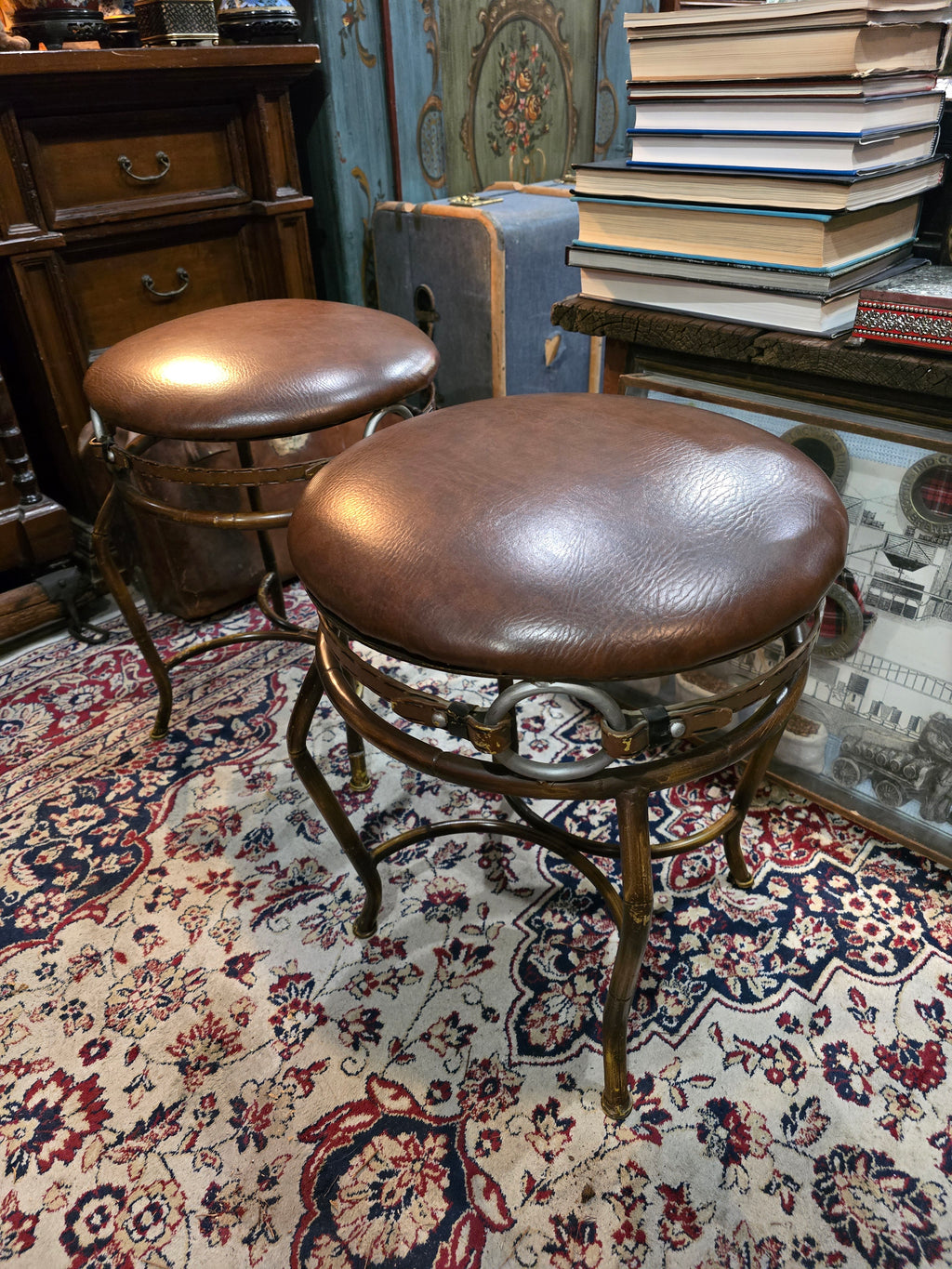 Vintage Hillsdale backless Swivel Stools - Pair