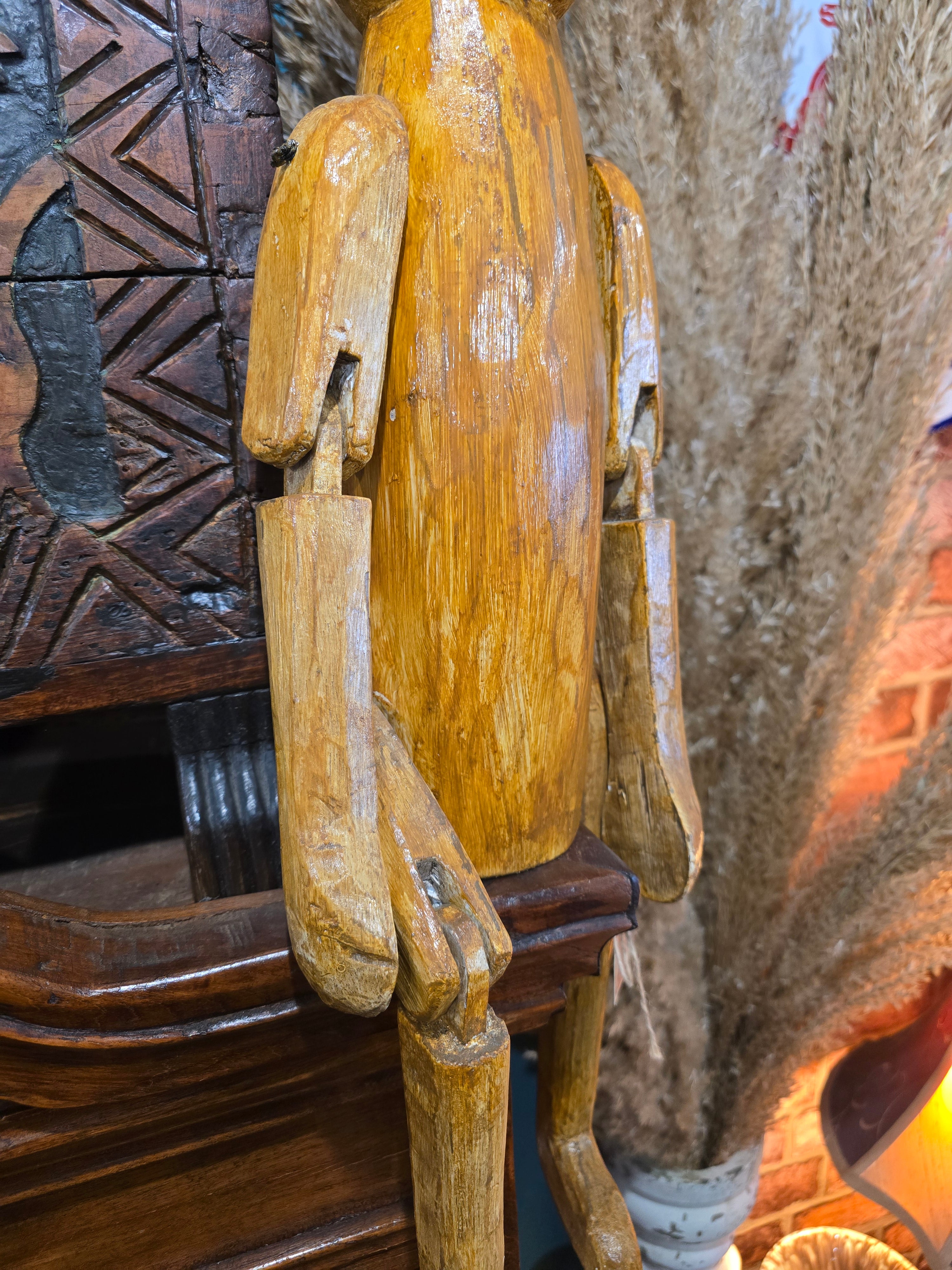 Vintage wooden articulated Hennow Hare figure