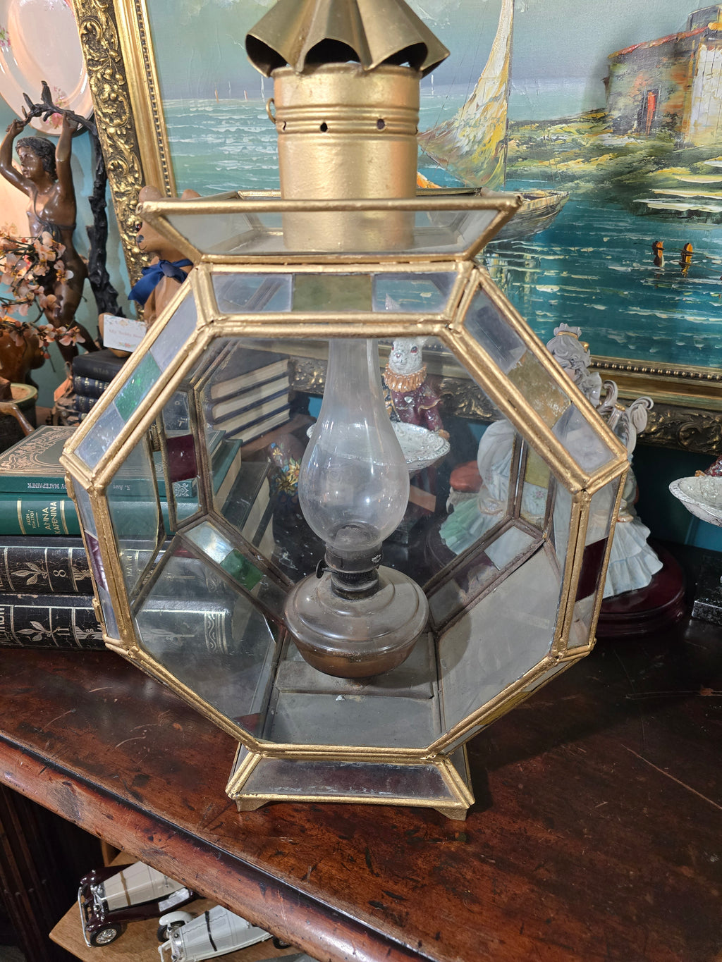 Vintage Art Nouveau Octagon Ceiling floor Light