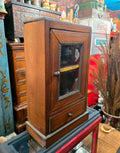 Antique miniature showcase doll or small showcase wooden cabinet