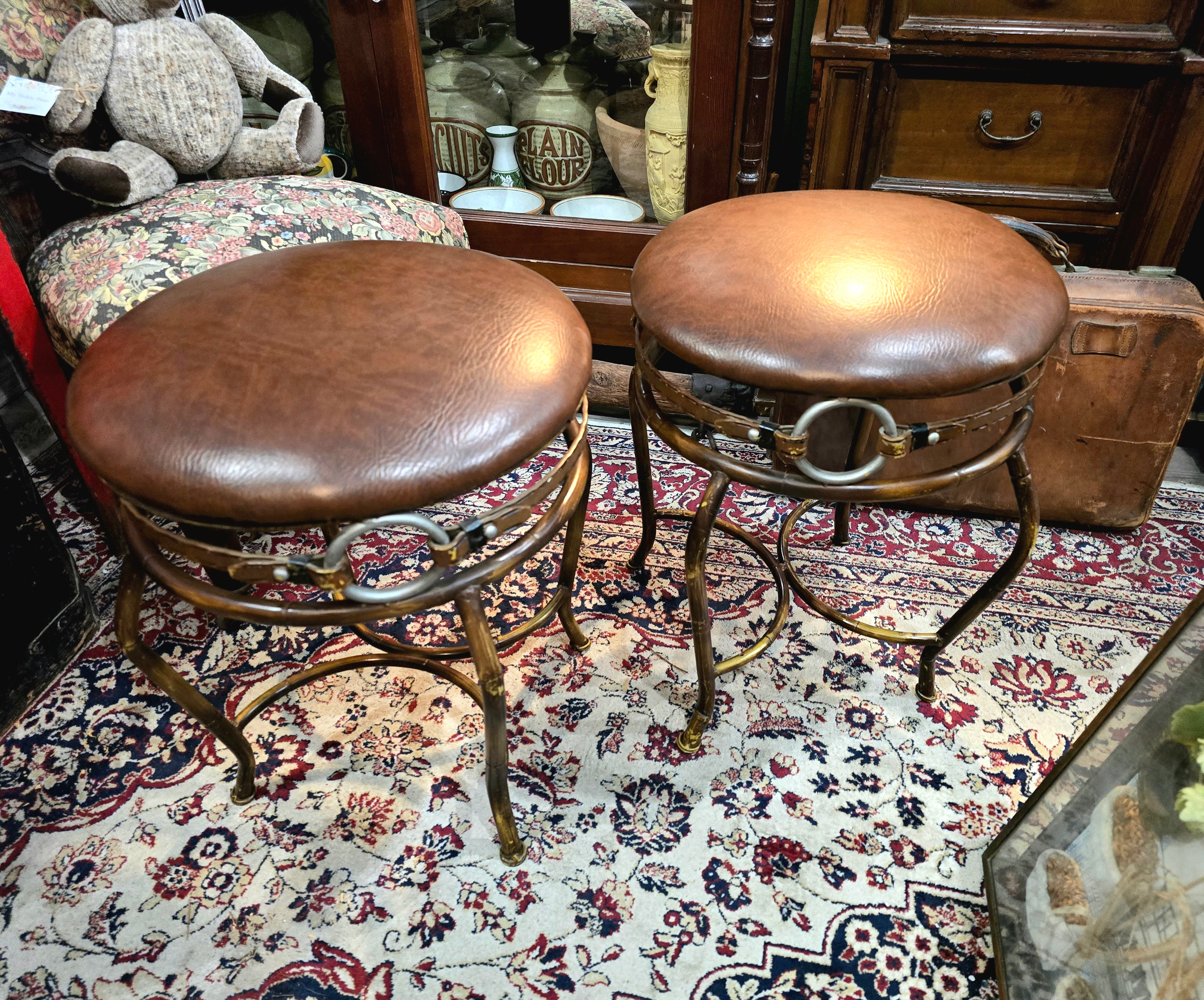 Vintage Hillsdale backless Swivel Stools - Pair