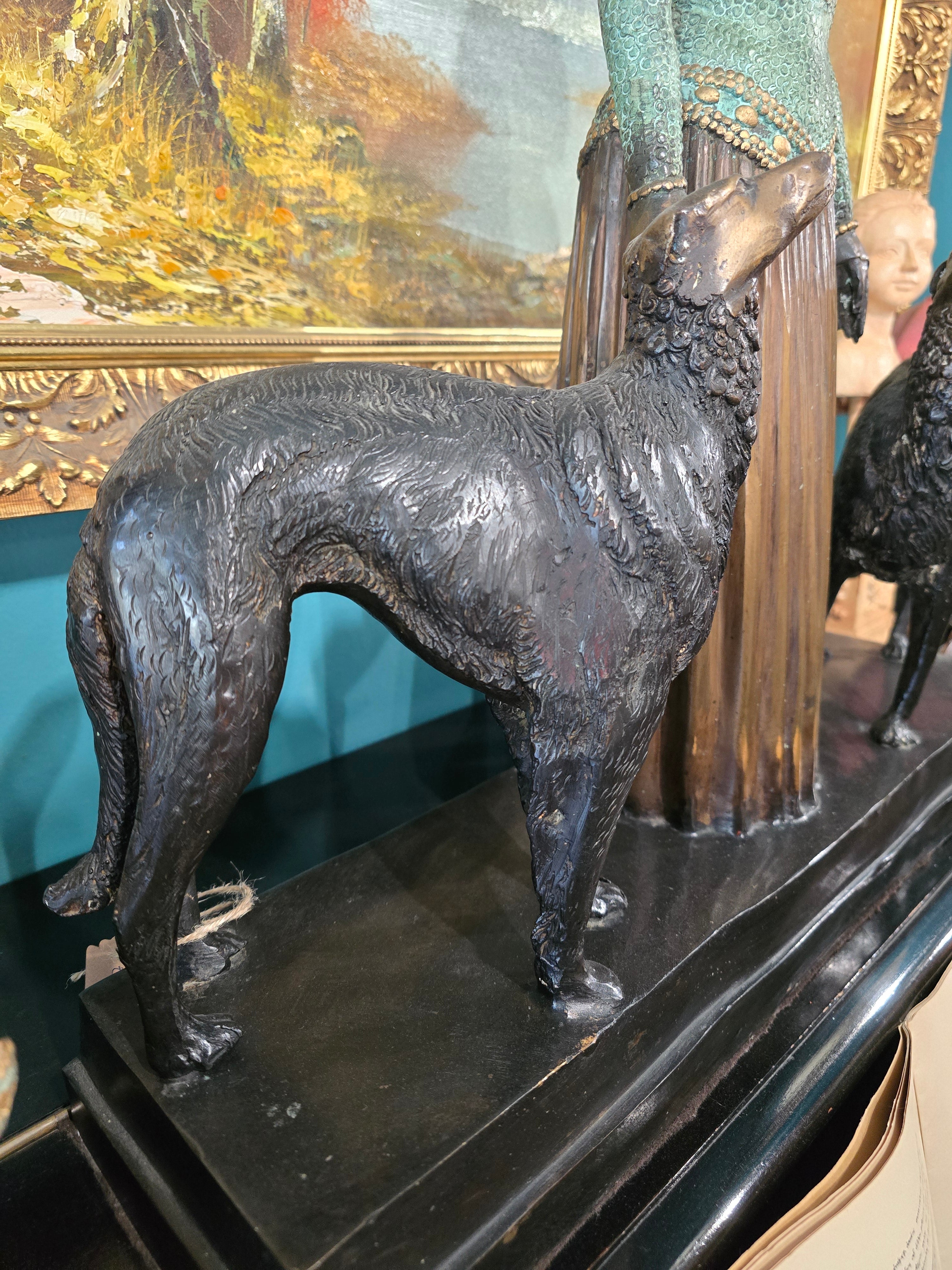 Vintage heavy sculpture is titled "Les Amis Toujours" Friends Forever