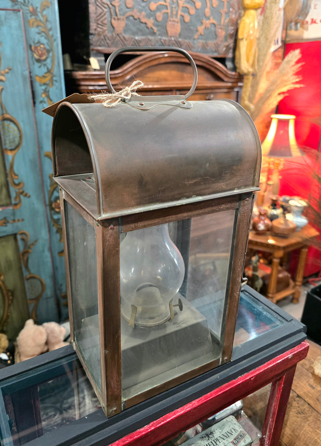 Vintage Railway Oil Lantern Made in England Glass