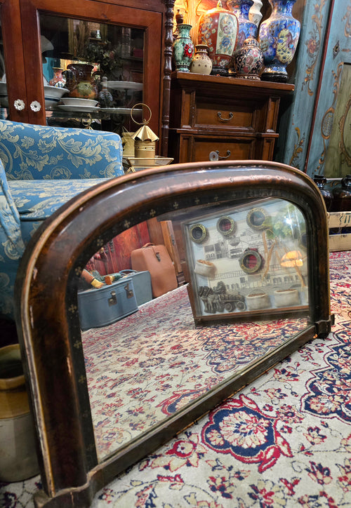 Antique 19th century french original overmantle wall mirror