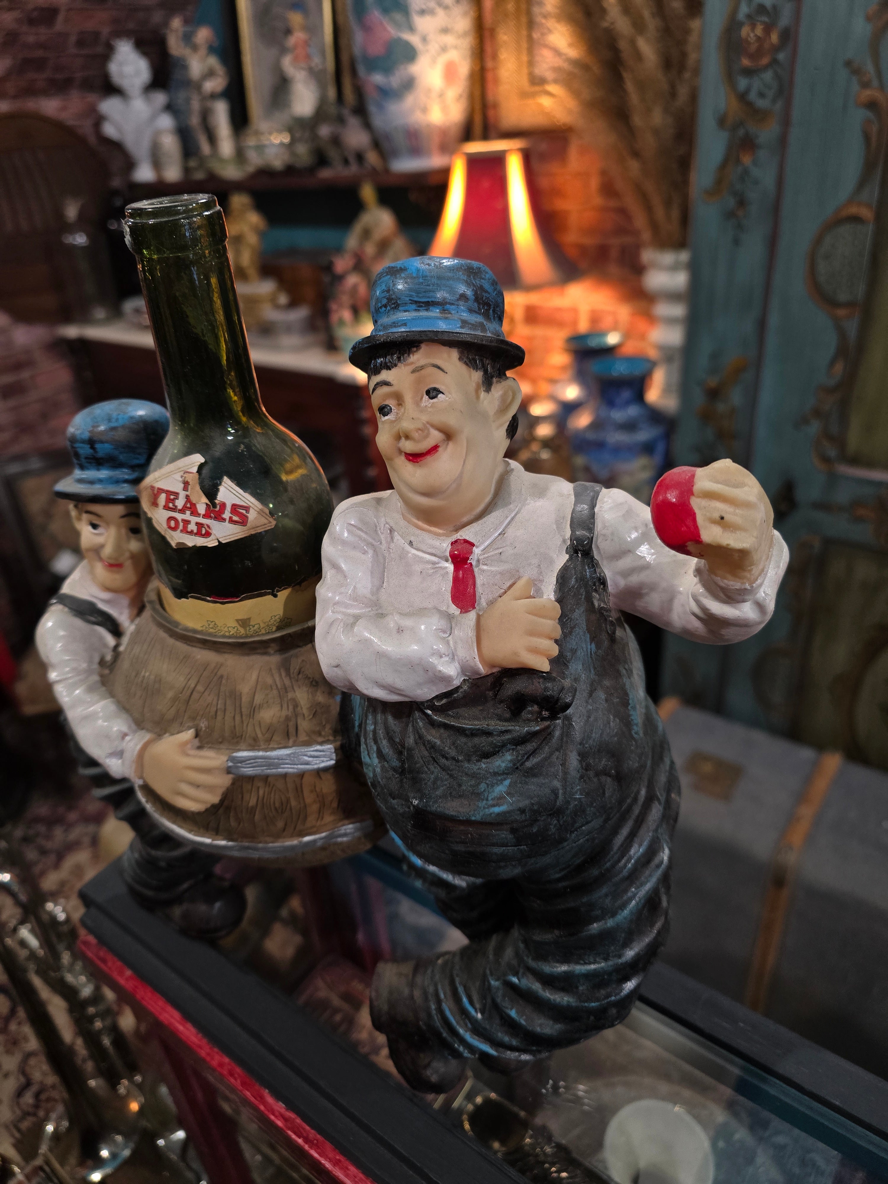 Vintage Laurel and Hardy plastic figural planter