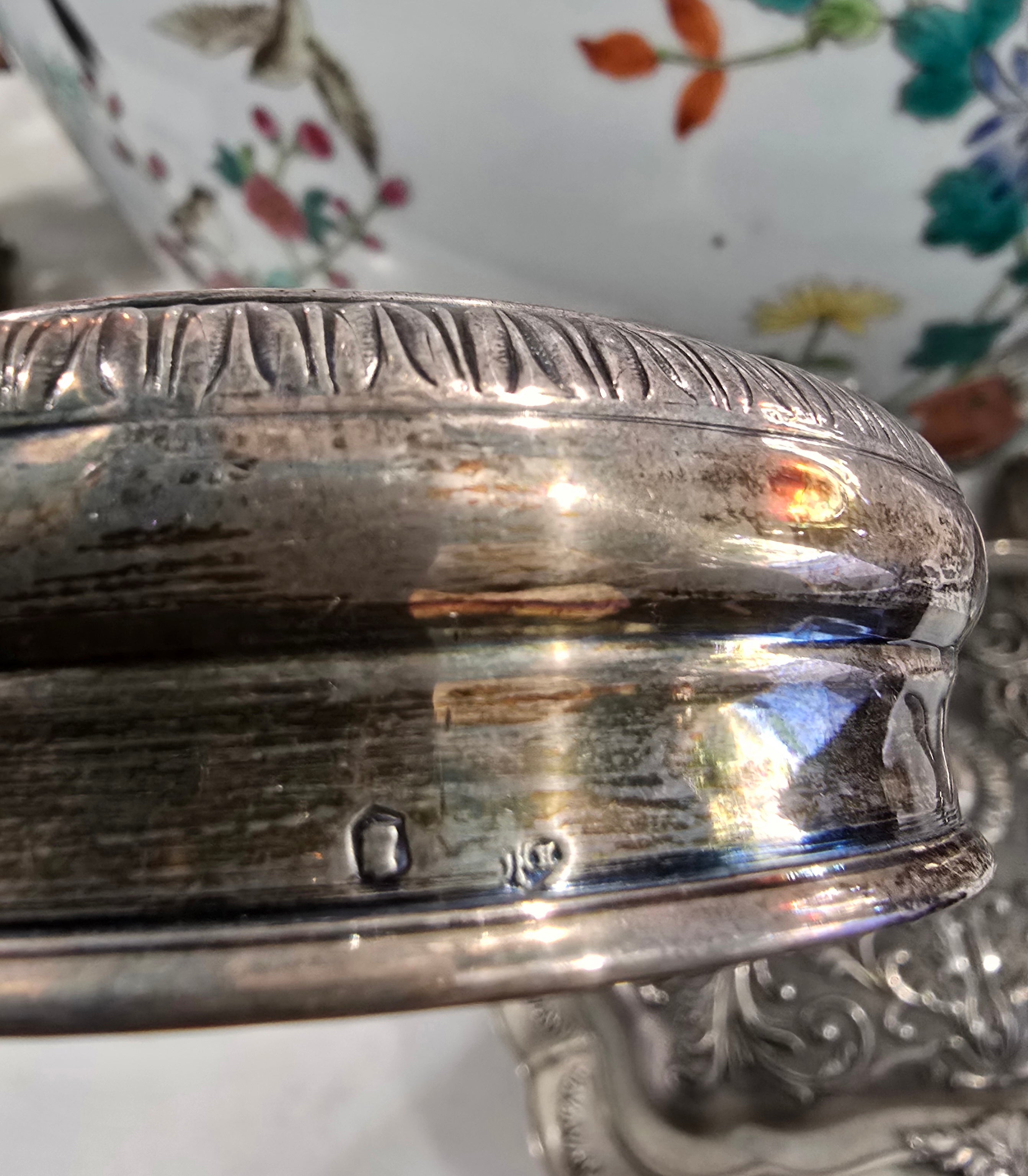 Antique beautiful european 800 Silver Vanity/Dresser Set – Hand Engraved 1890 - 1915