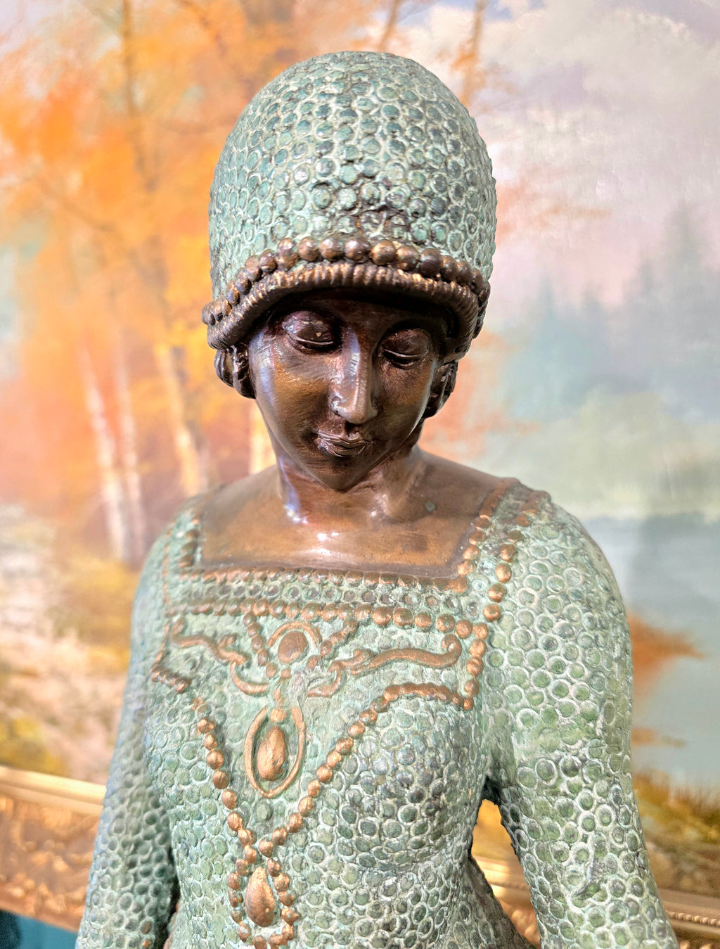 Vintage heavy sculpture is titled "Les Amis Toujours" Friends Forever